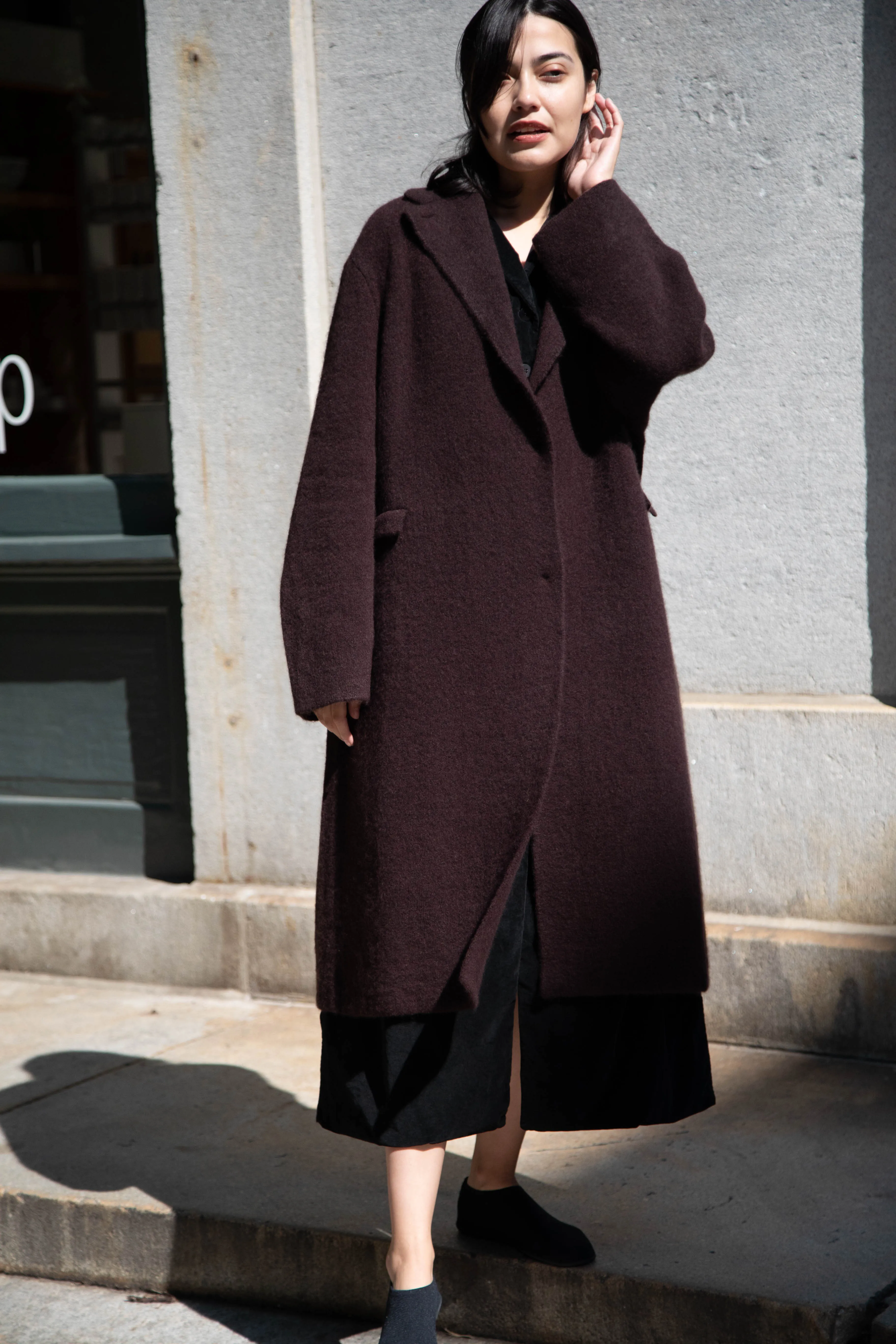 Boboutic | Cruel Touch Cashmere Silk Coat in Brown
