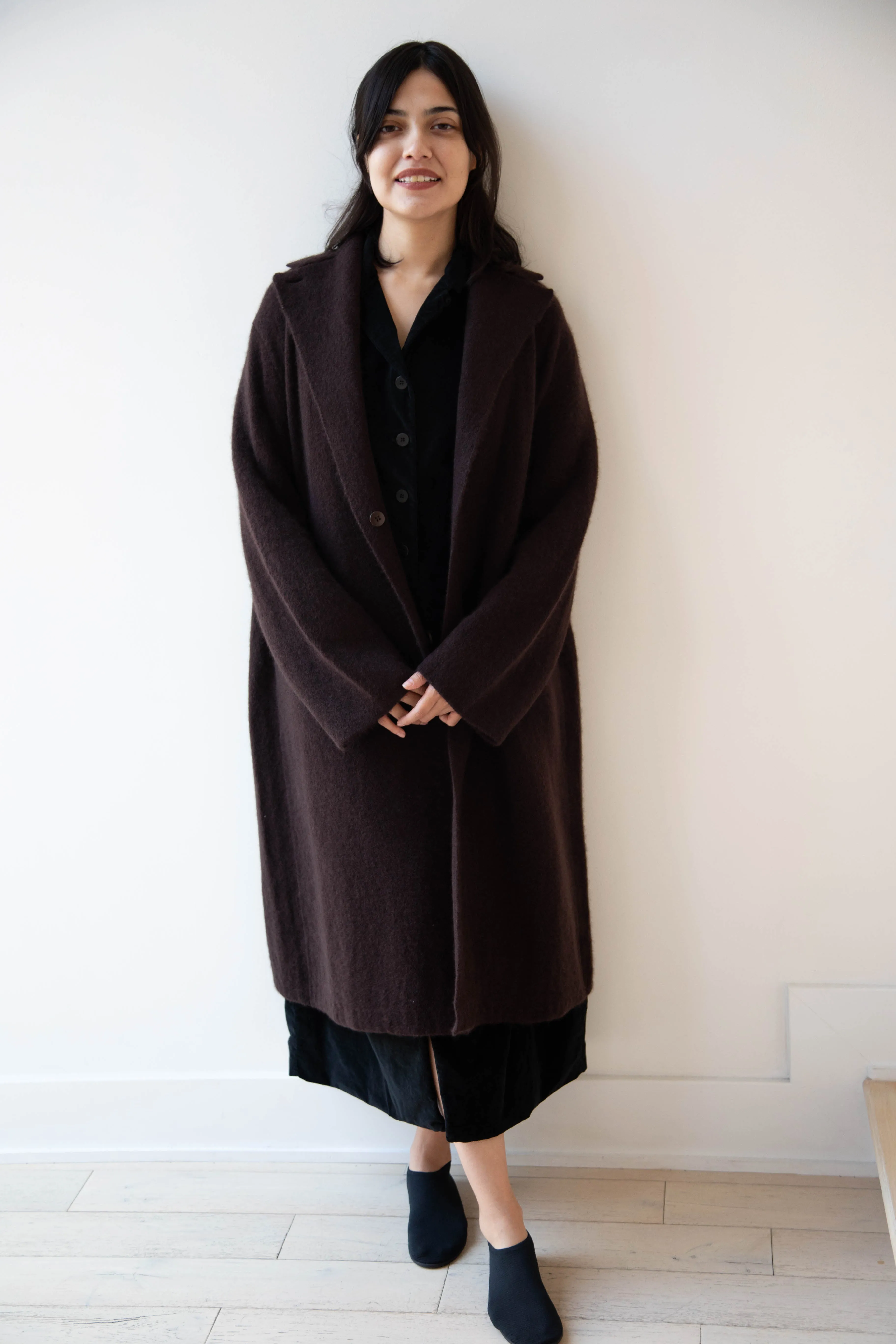 Boboutic | Cruel Touch Cashmere Silk Coat in Brown