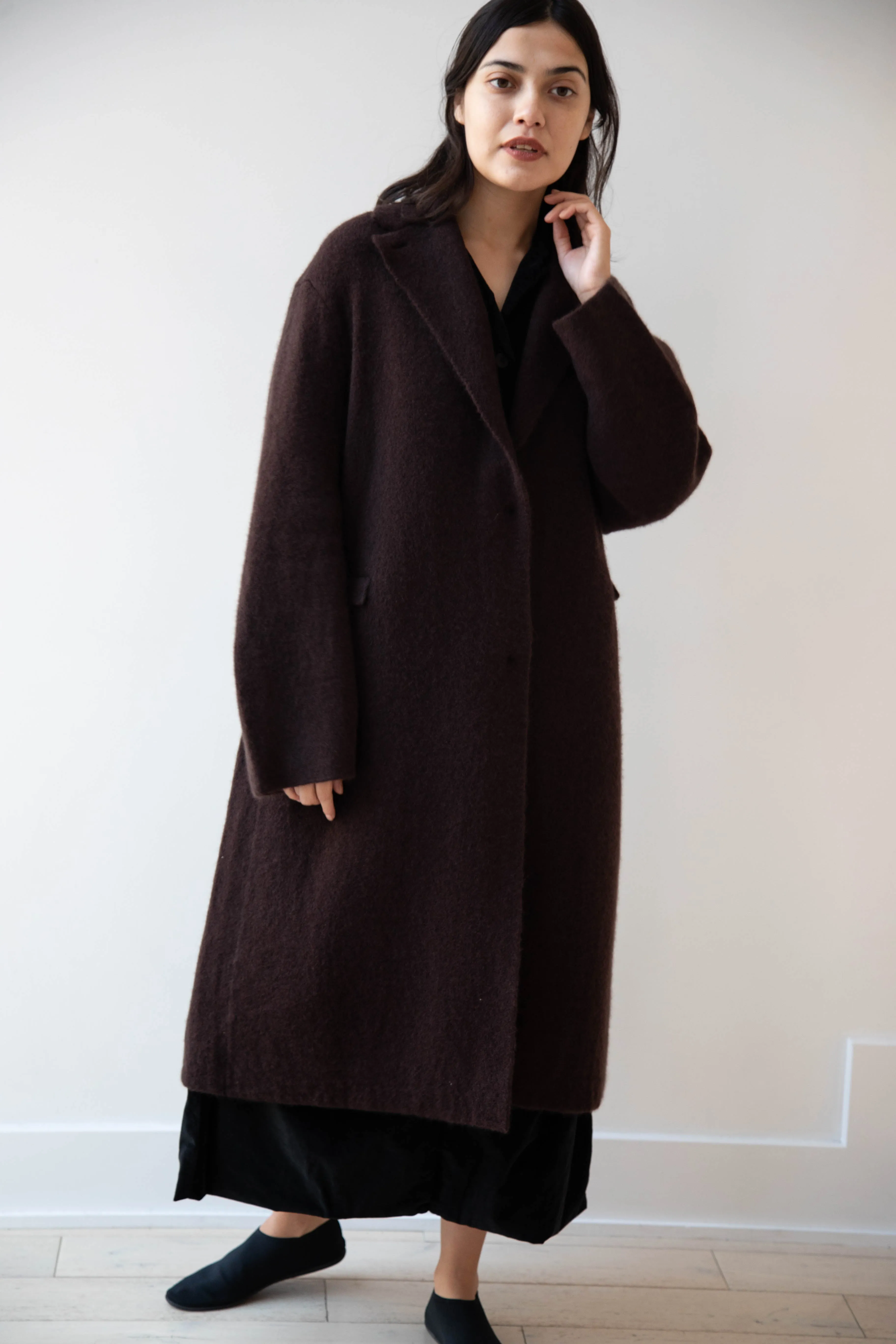 Boboutic | Cruel Touch Cashmere Silk Coat in Brown
