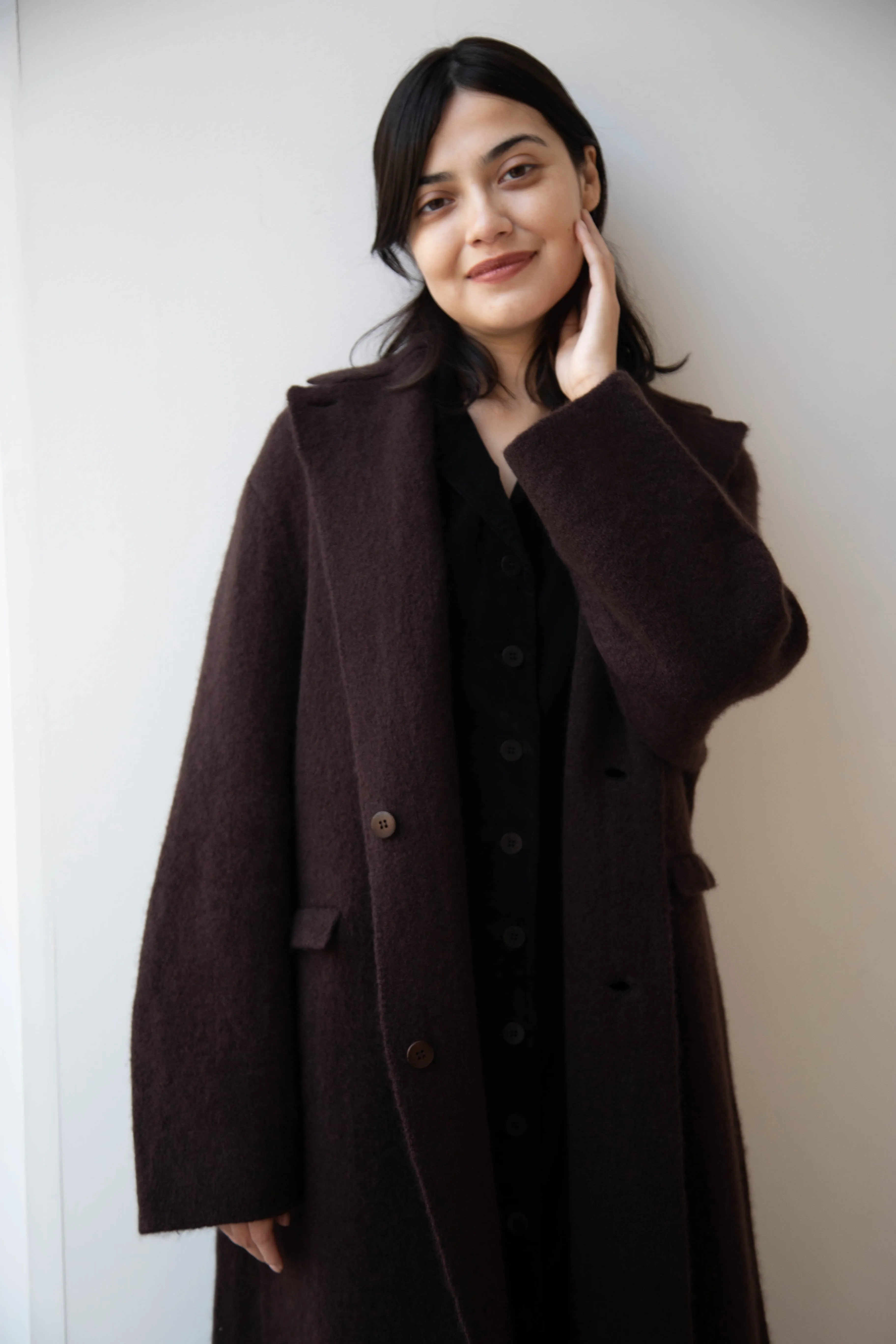 Boboutic | Cruel Touch Cashmere Silk Coat in Brown