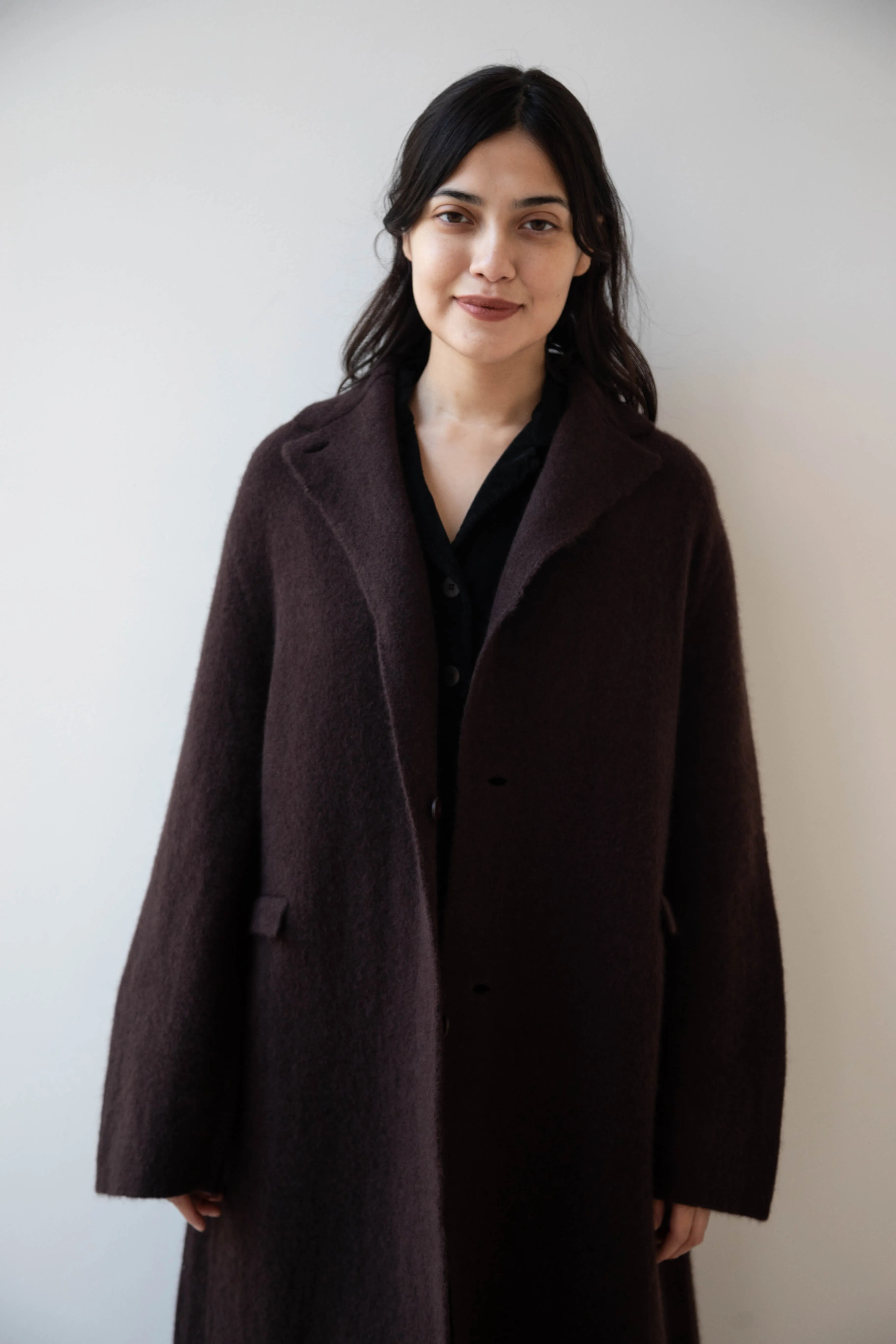 Boboutic | Cruel Touch Cashmere Silk Coat in Brown