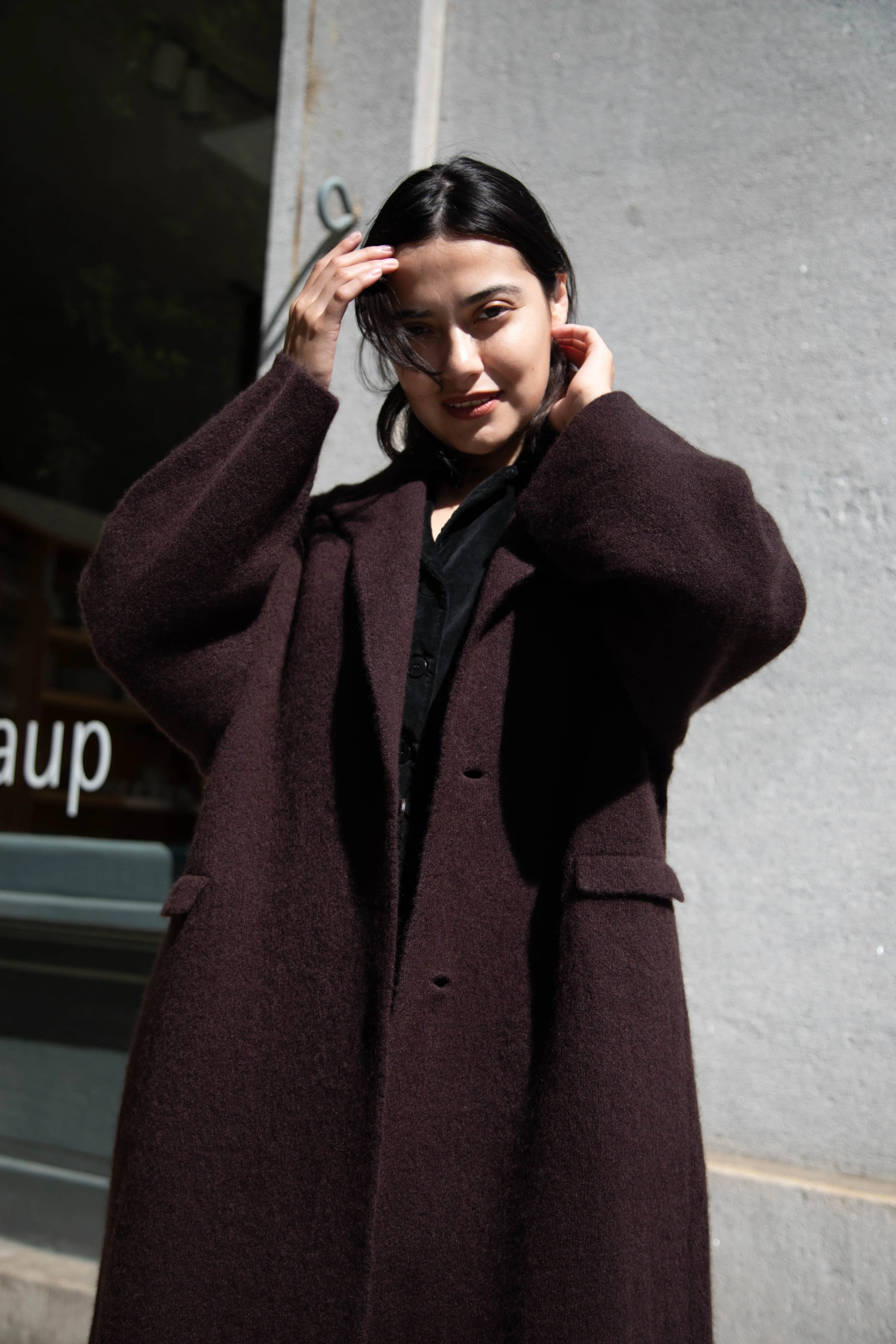 Boboutic | Cruel Touch Cashmere Silk Coat in Brown