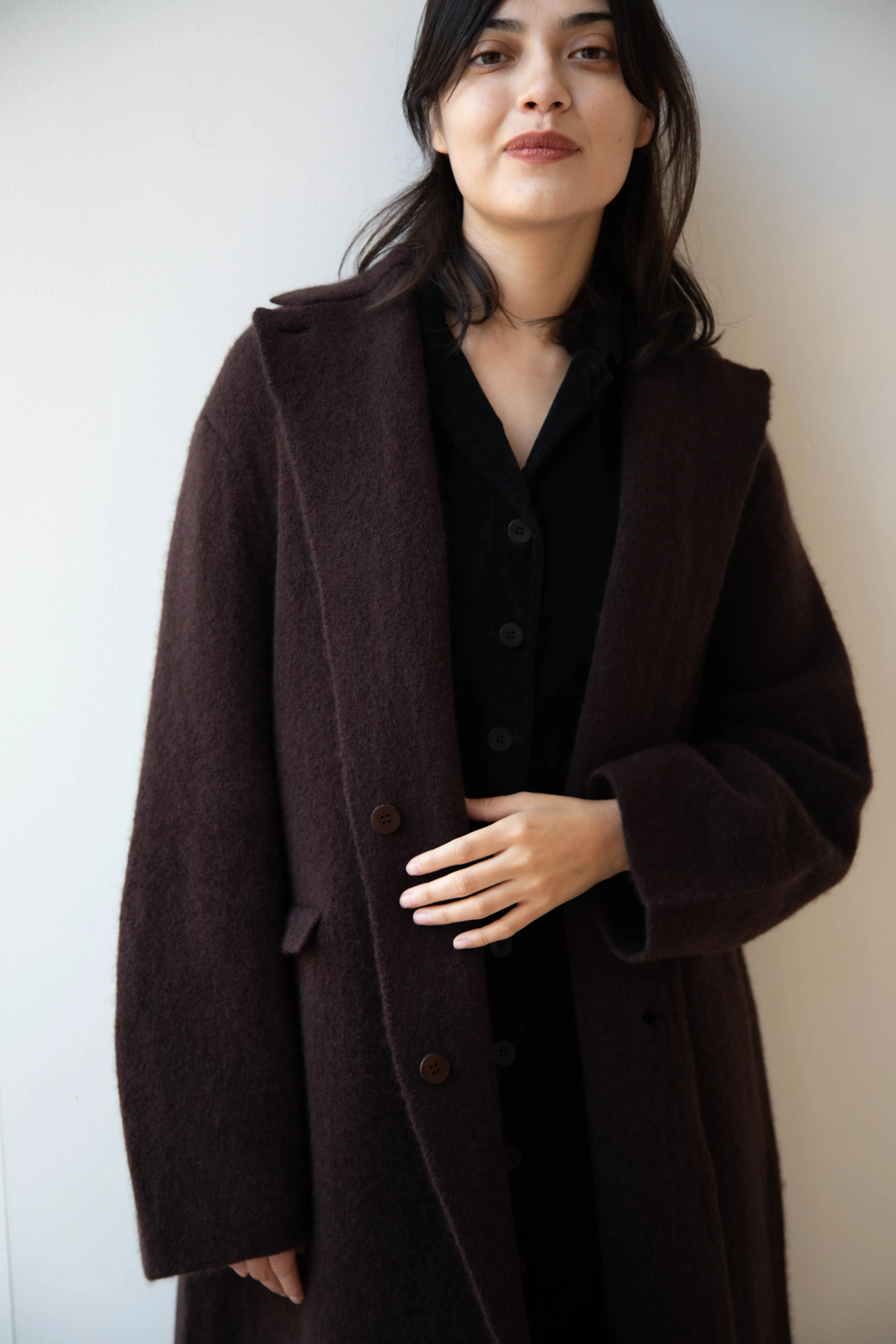 Boboutic | Cruel Touch Cashmere Silk Coat in Brown