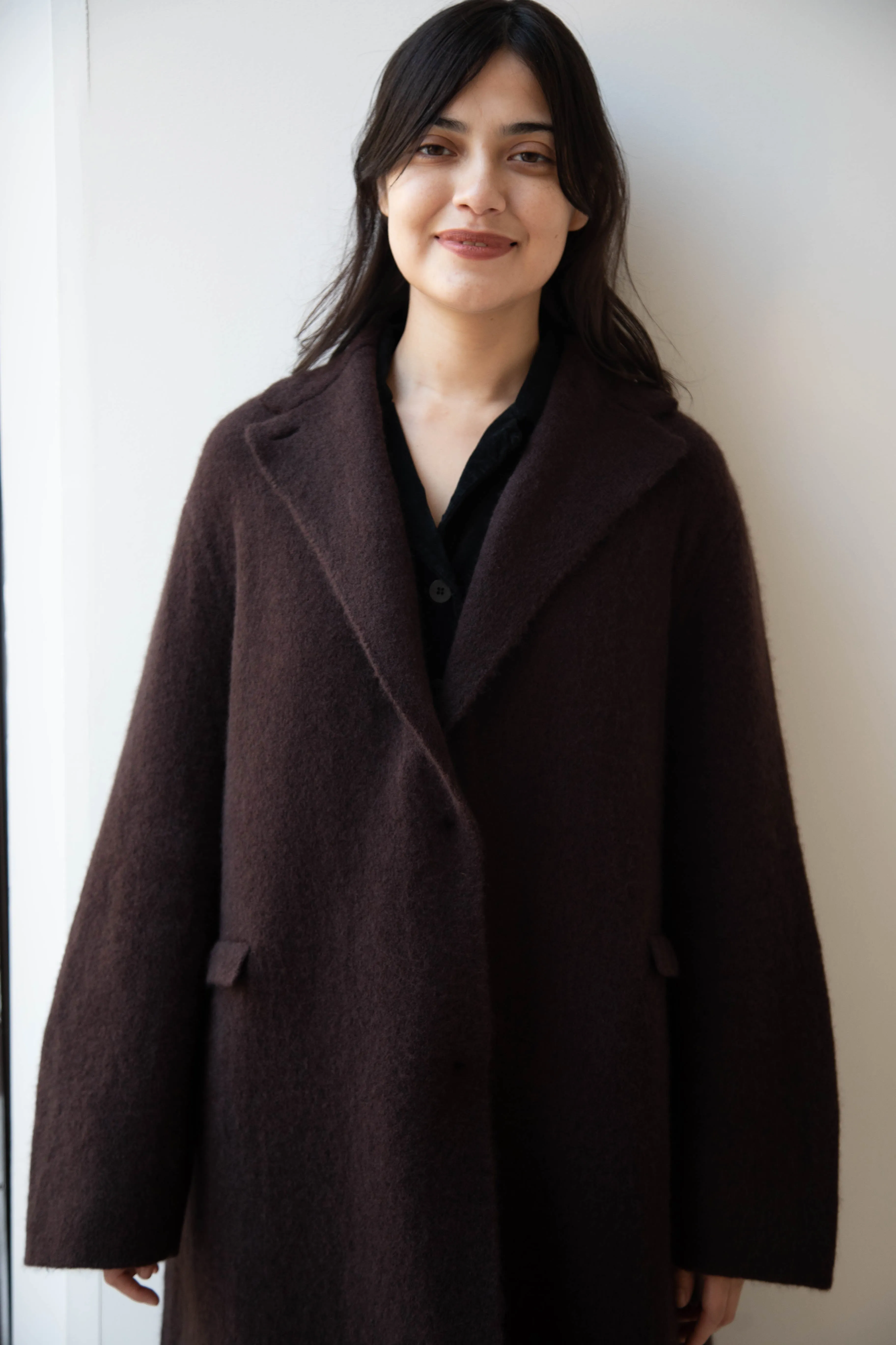Boboutic | Cruel Touch Cashmere Silk Coat in Brown