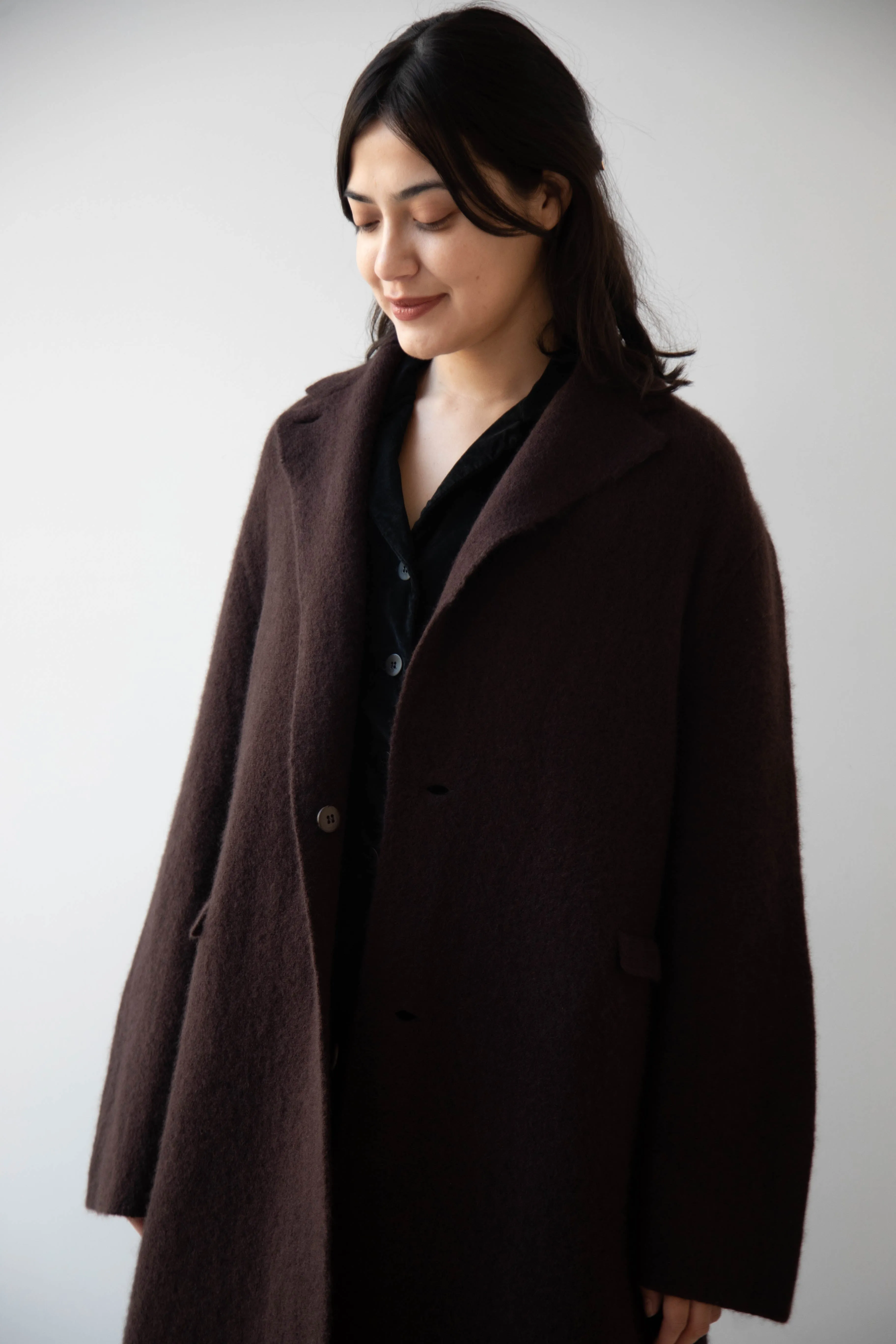 Boboutic | Cruel Touch Cashmere Silk Coat in Brown