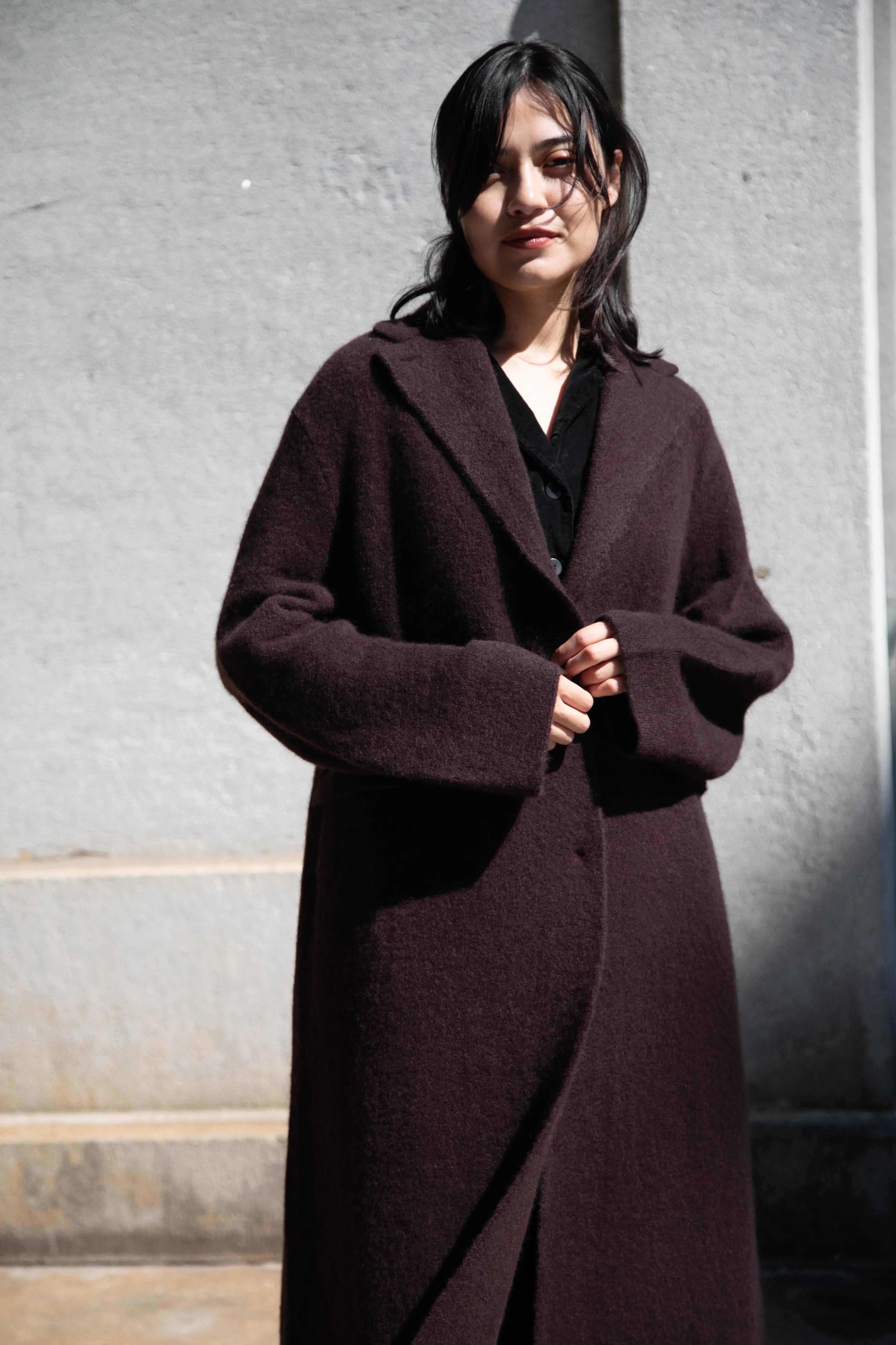 Boboutic | Cruel Touch Cashmere Silk Coat in Brown