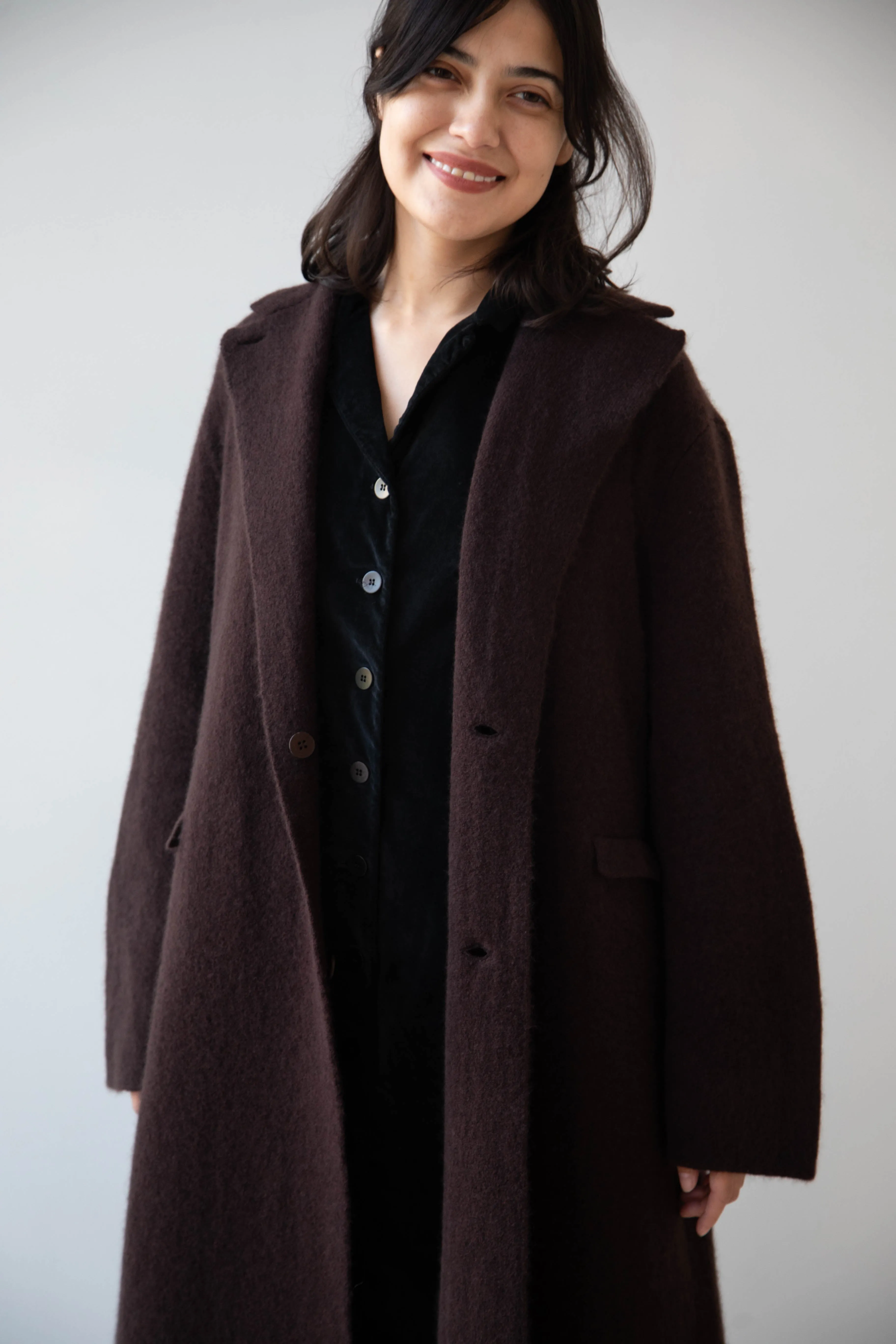 Boboutic | Cruel Touch Cashmere Silk Coat in Brown