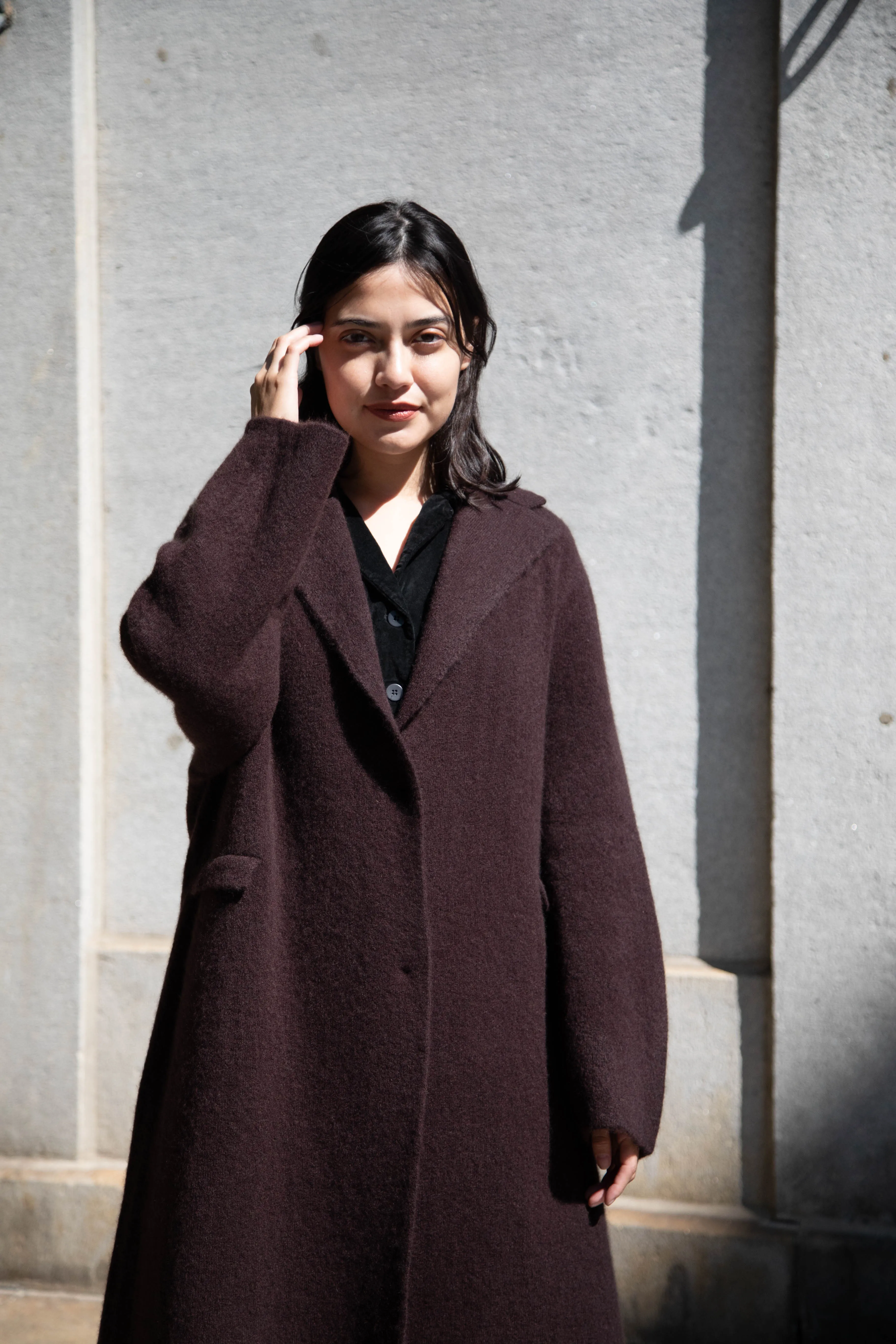 Boboutic | Cruel Touch Cashmere Silk Coat in Brown