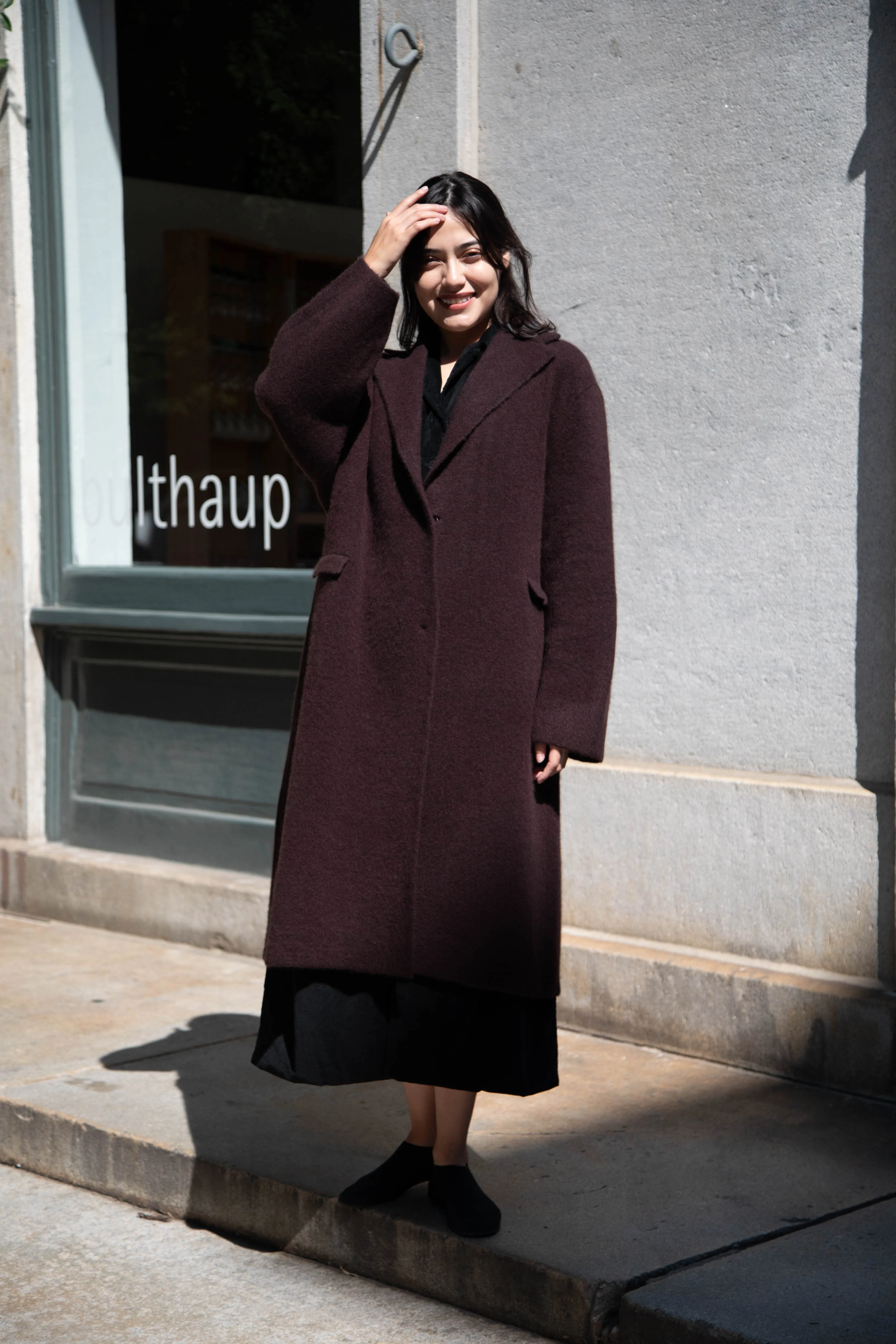 Boboutic | Cruel Touch Cashmere Silk Coat in Brown