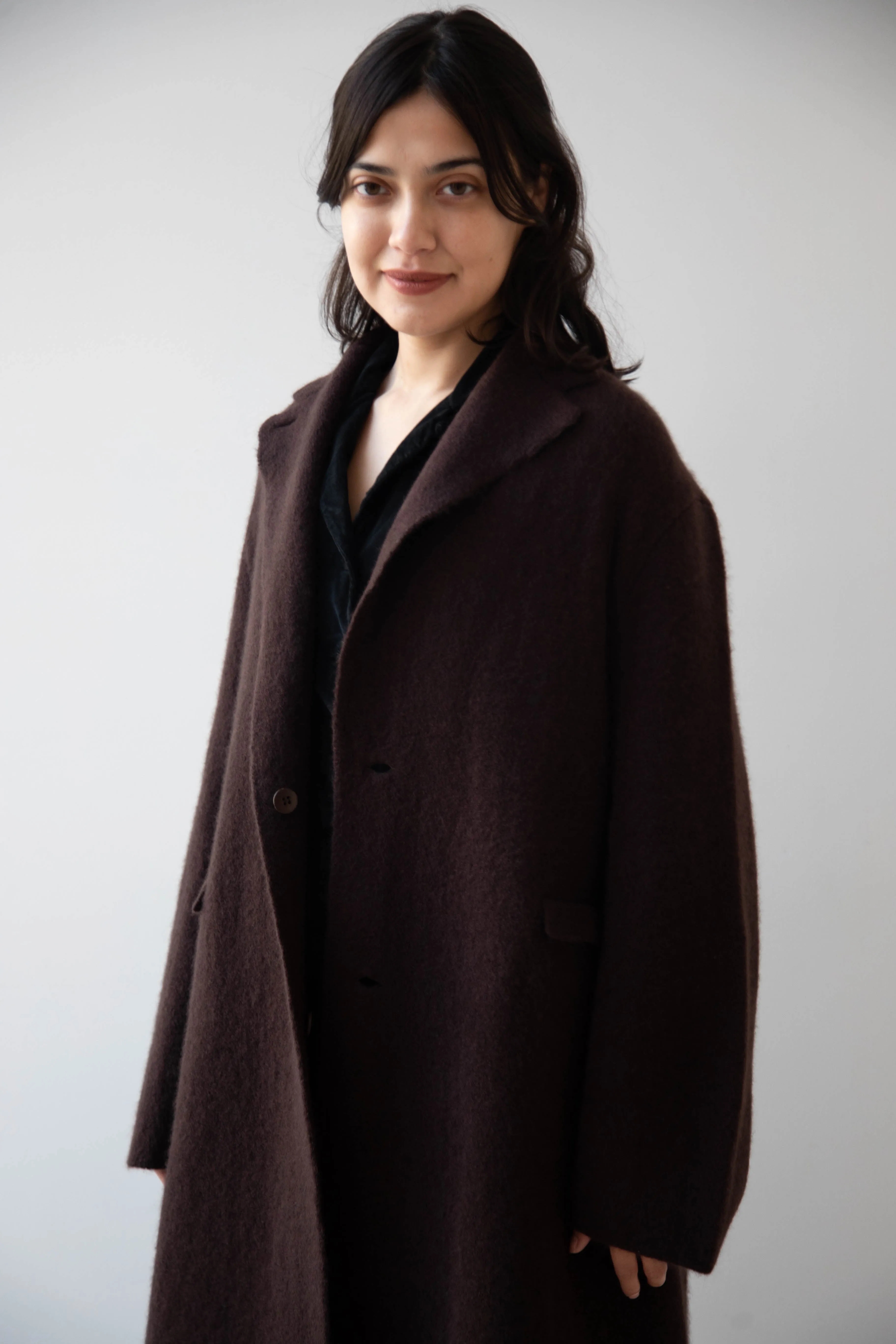 Boboutic | Cruel Touch Cashmere Silk Coat in Brown
