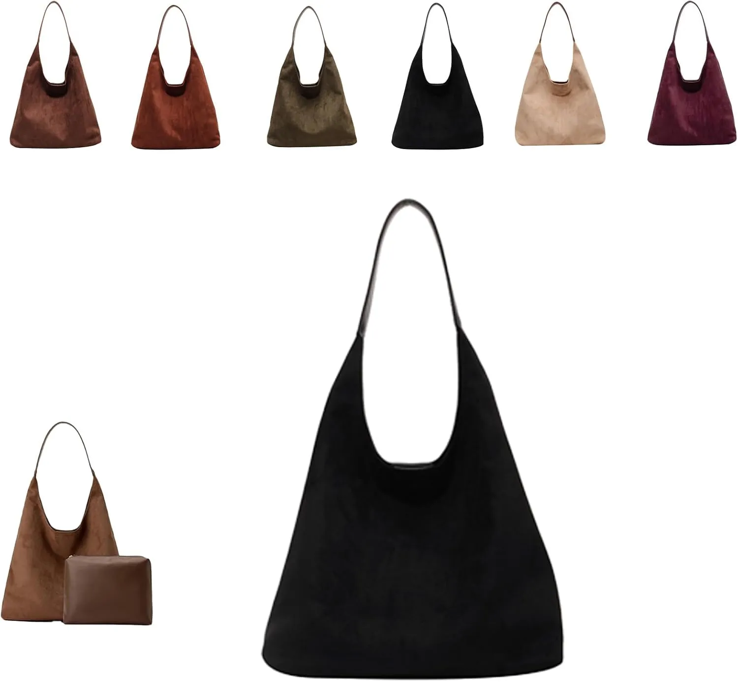Brown Tote Bag,Tiaastaps Tote Bag,Office Suede Purse Shoulder, Purses Ladies Shoulder Hundred for Everyday for Everyday