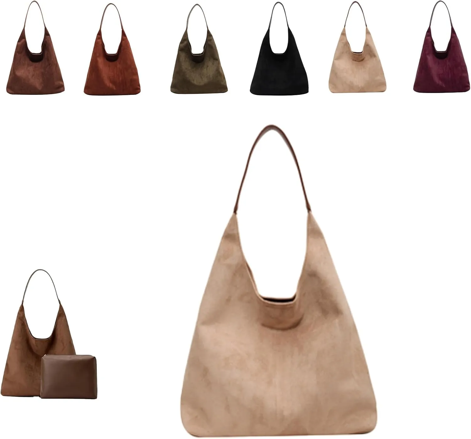 Brown Tote Bag,Tiaastaps Tote Bag,Office Suede Purse Shoulder, Purses Ladies Shoulder Hundred for Everyday for Everyday