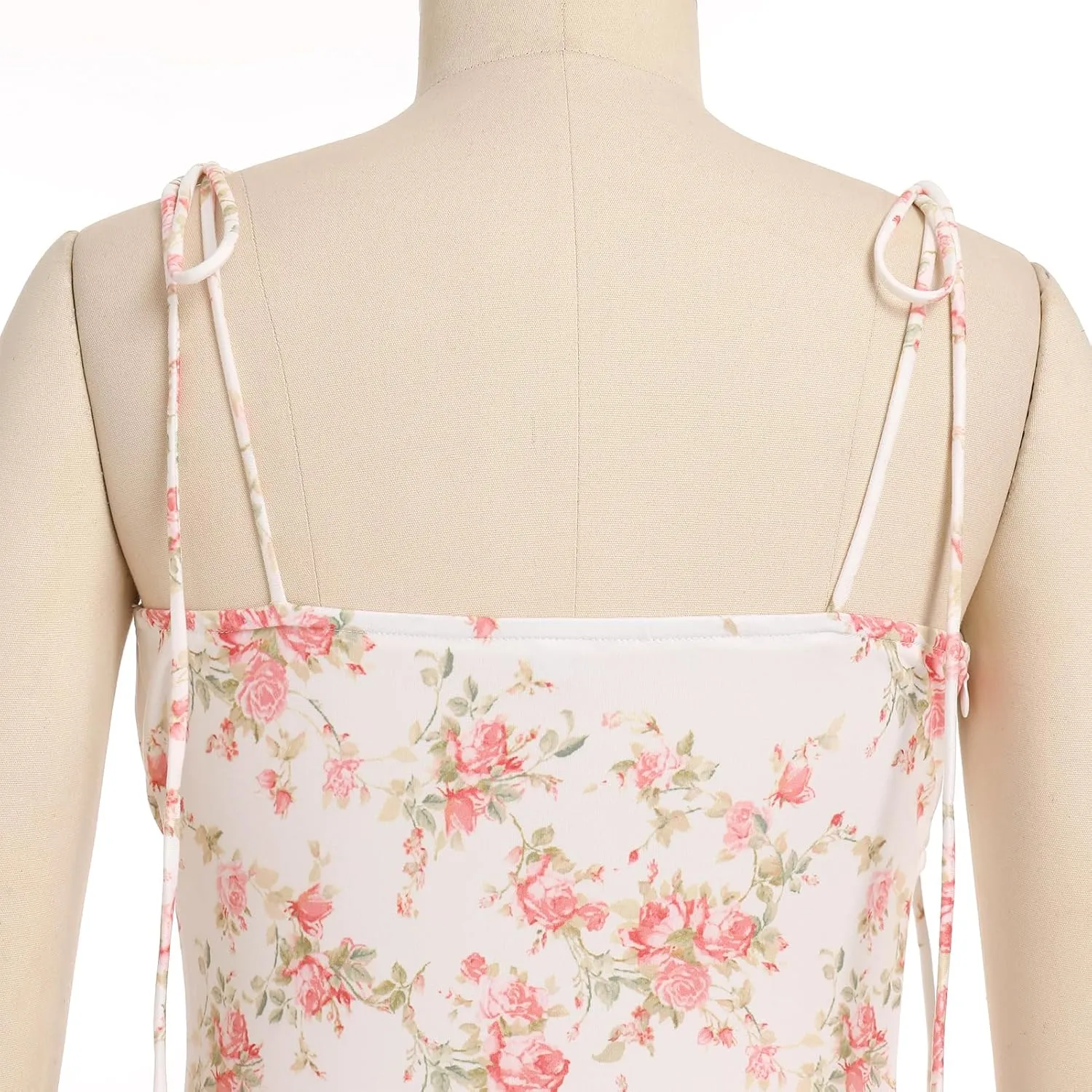 Bustier Dress for Women Boho Floral Corset Casual Sundress Spaghetti Strap Maxi Dress Summer Beach Party Midi Dresses