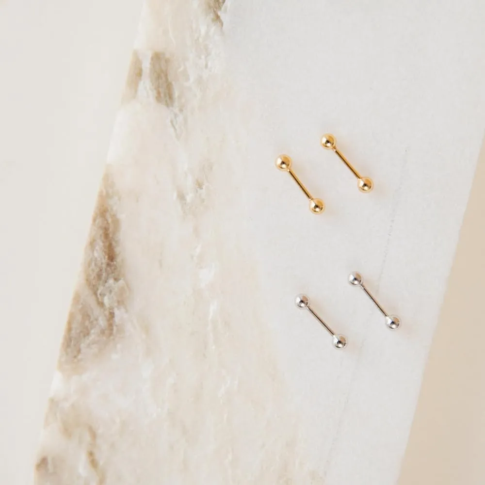 CAITLYNMINIMALIST Dainty Ball Studs 18K Gold Sterling Silver Delicate Versatile Simple Earrings for Women Gift for Her