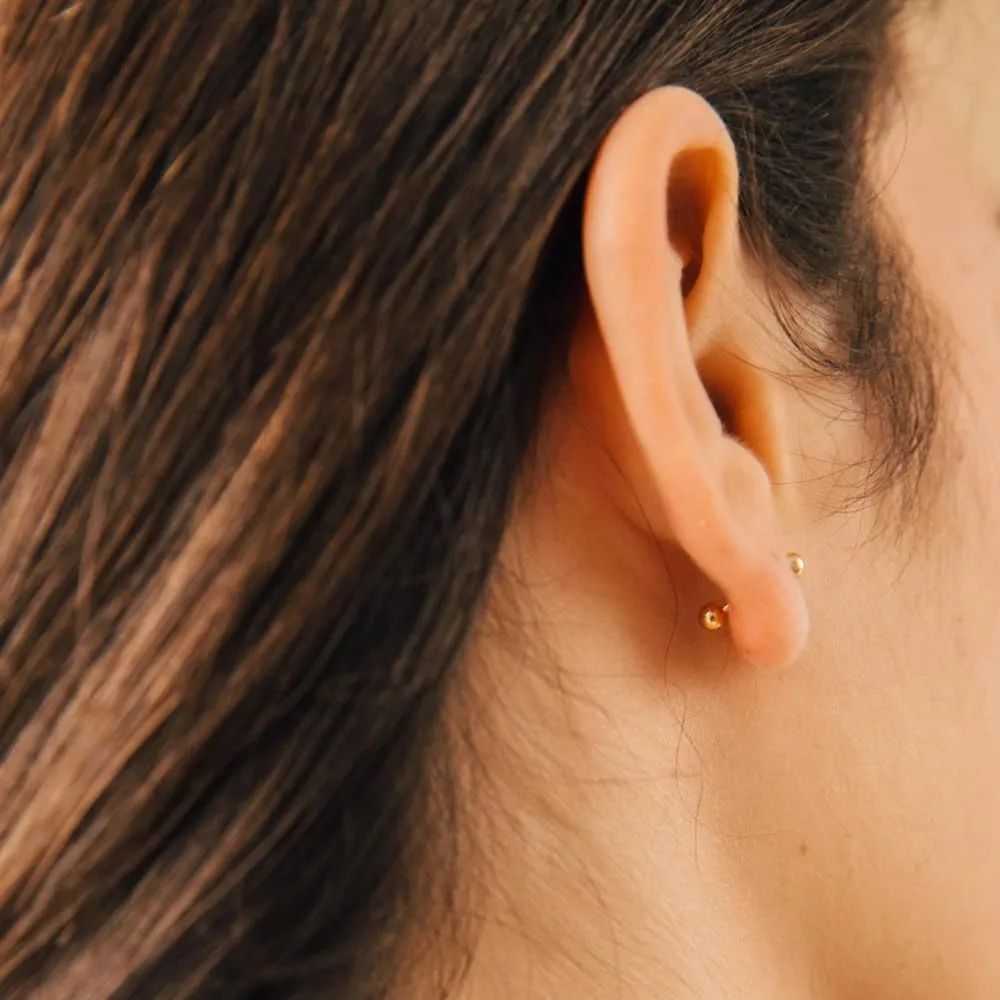 CAITLYNMINIMALIST Dainty Ball Studs 18K Gold Sterling Silver Delicate Versatile Simple Earrings for Women Gift for Her