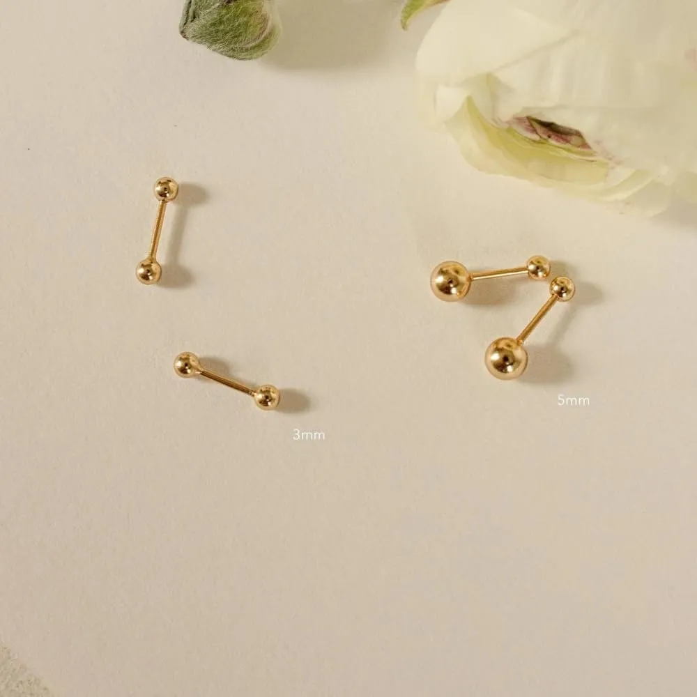 CAITLYNMINIMALIST Dainty Ball Studs 18K Gold Sterling Silver Delicate Versatile Simple Earrings for Women Gift for Her