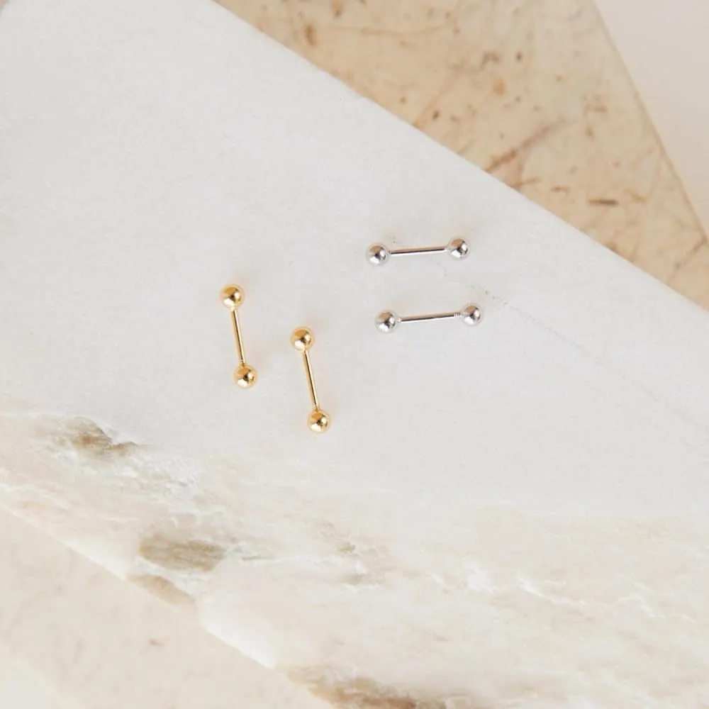CAITLYNMINIMALIST Dainty Ball Studs 18K Gold Sterling Silver Delicate Versatile Simple Earrings for Women Gift for Her