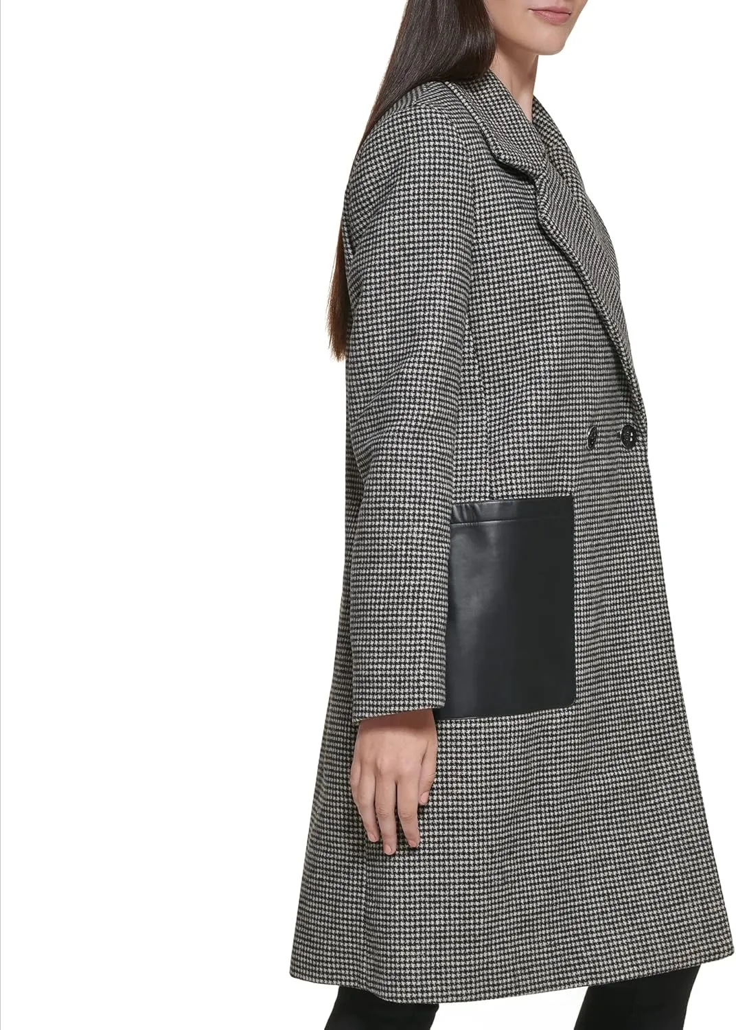 Calvin Klein Women's Notch Collar Double Breast Patch Pocket Jacket
