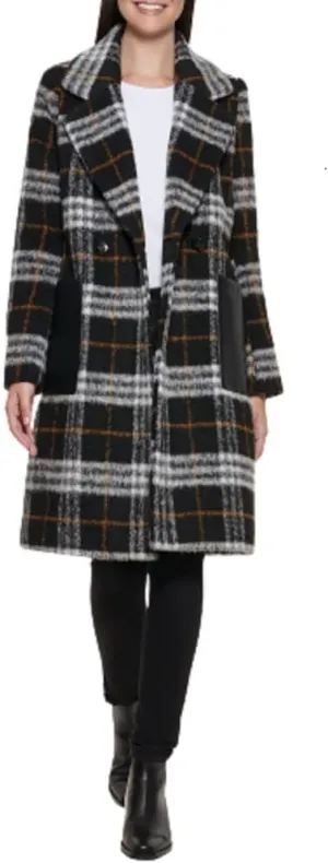 Calvin Klein Women's Notch Collar Double Breast Patch Pocket Jacket