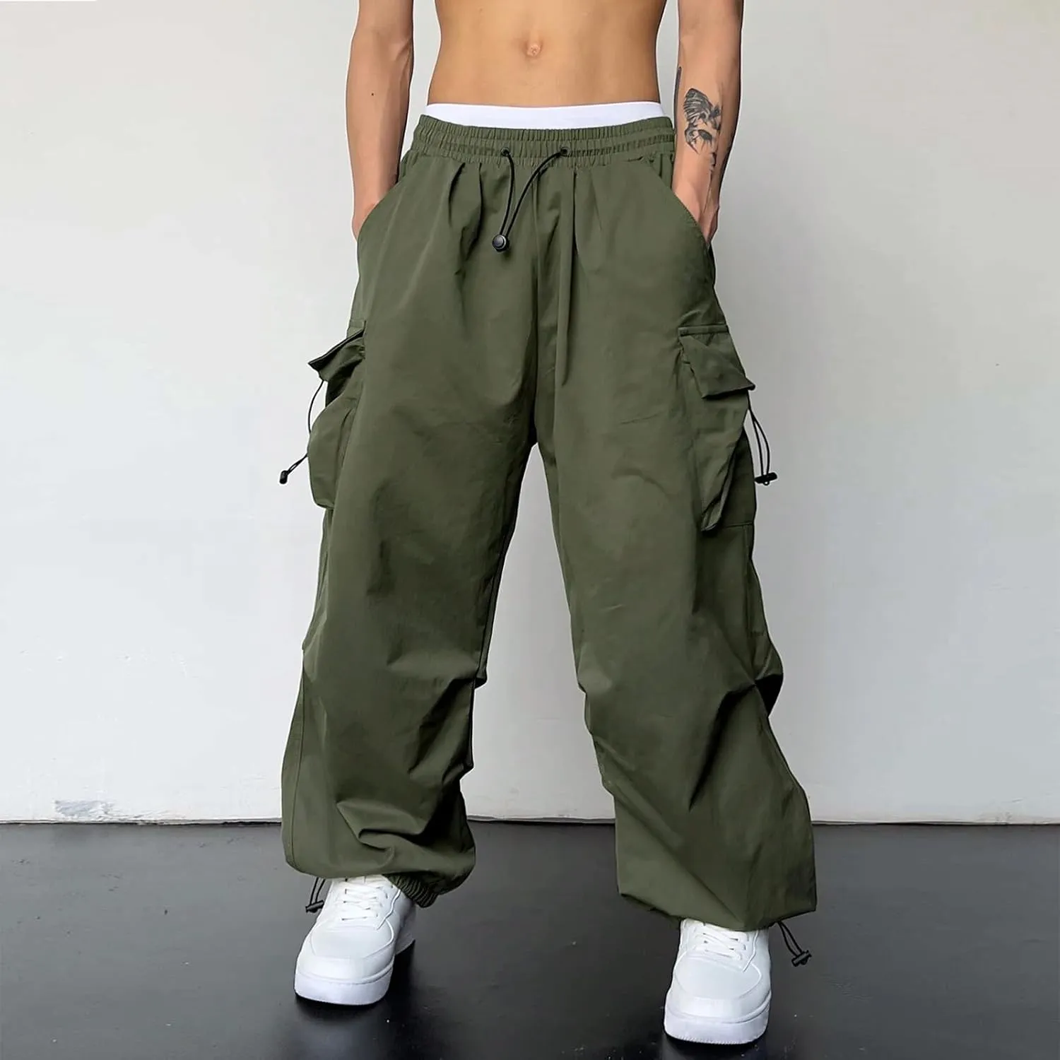 Cargo Work Pant Men Twill Casual Cargo Pants Running Workout Sweatpant with Pockets Joggers Bottoms Pant