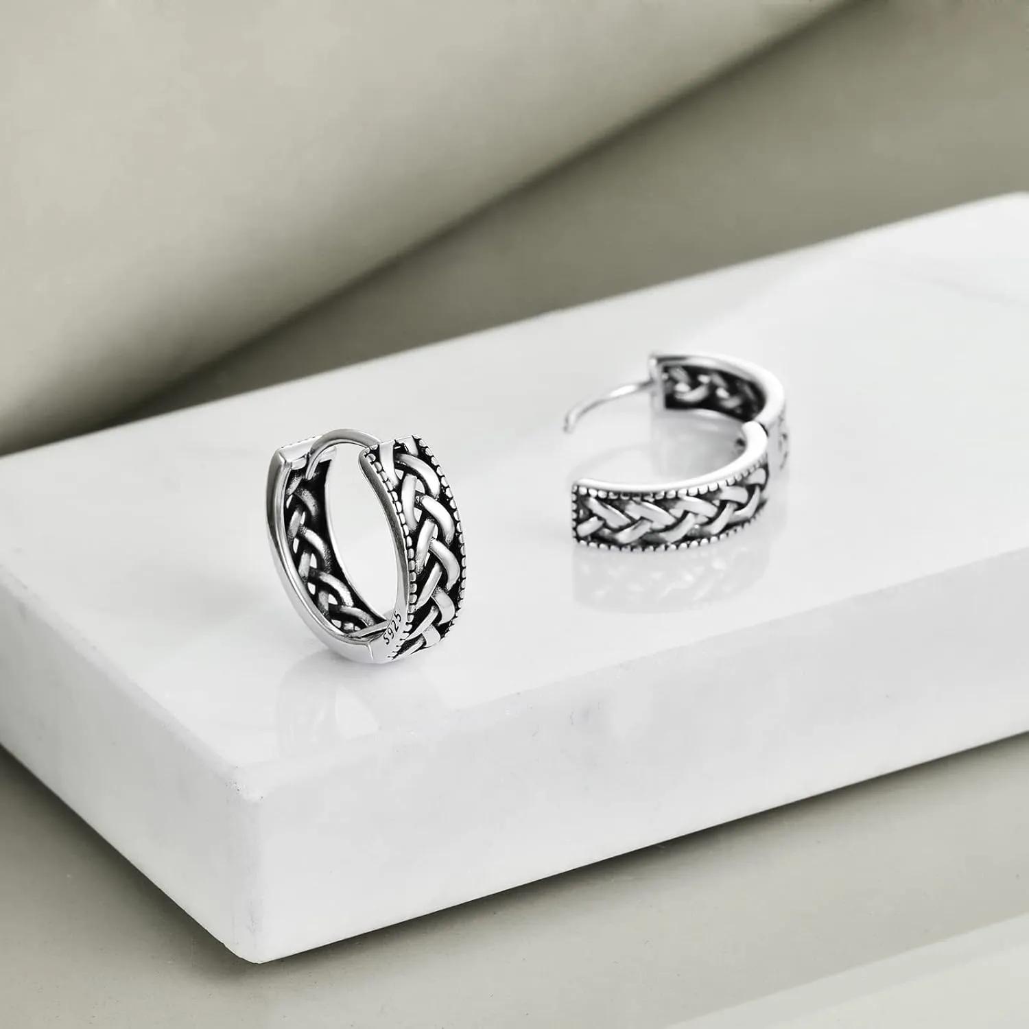 Celtic Knot Huggie Earrings Sterling Silver Star of David/Dachshund/Turtle Small Hoop Earrings Celtic Jewelry Gifts for Women