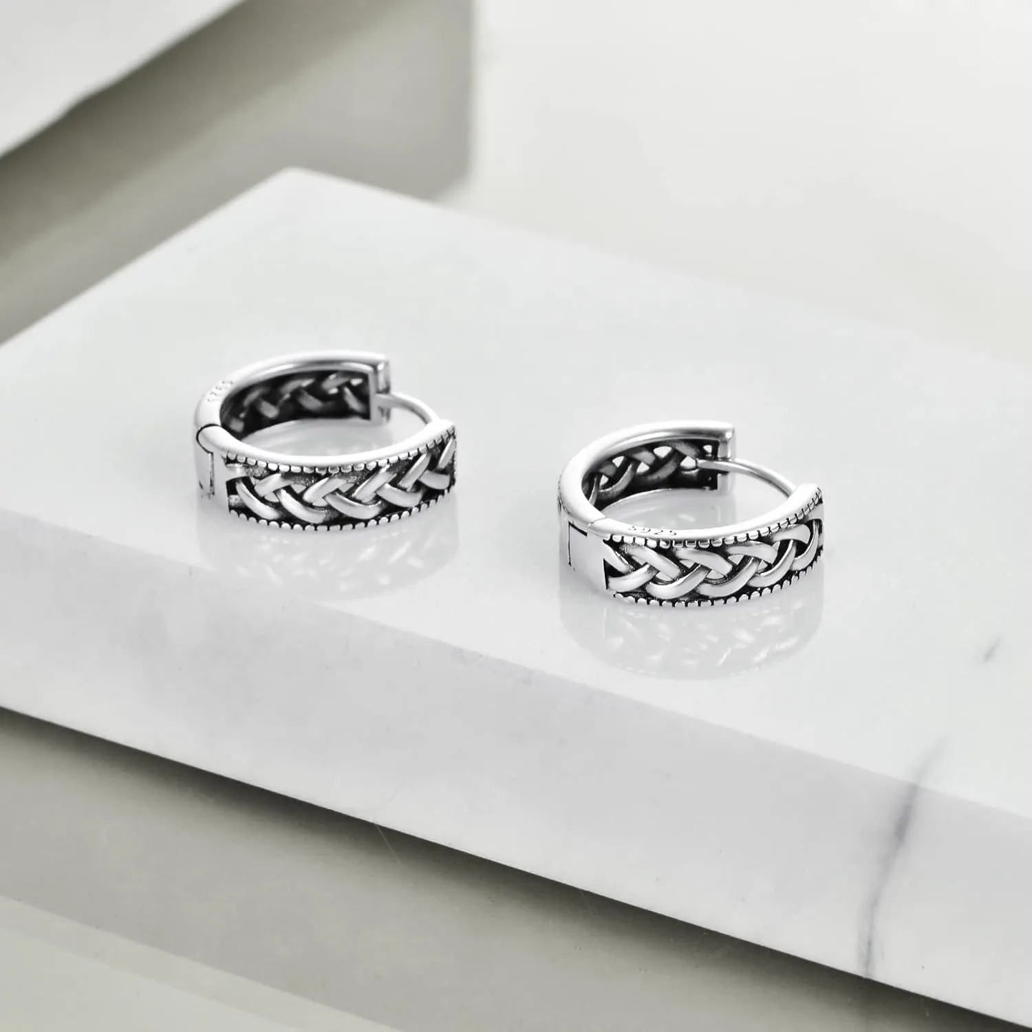 Celtic Knot Huggie Earrings Sterling Silver Star of David/Dachshund/Turtle Small Hoop Earrings Celtic Jewelry Gifts for Women