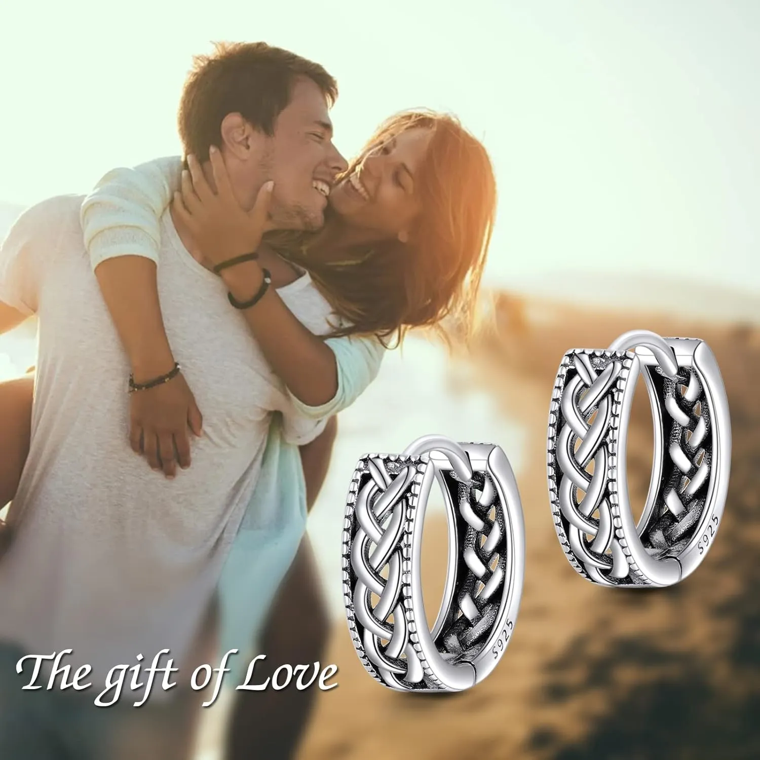 Celtic Knot Huggie Earrings Sterling Silver Star of David/Dachshund/Turtle Small Hoop Earrings Celtic Jewelry Gifts for Women