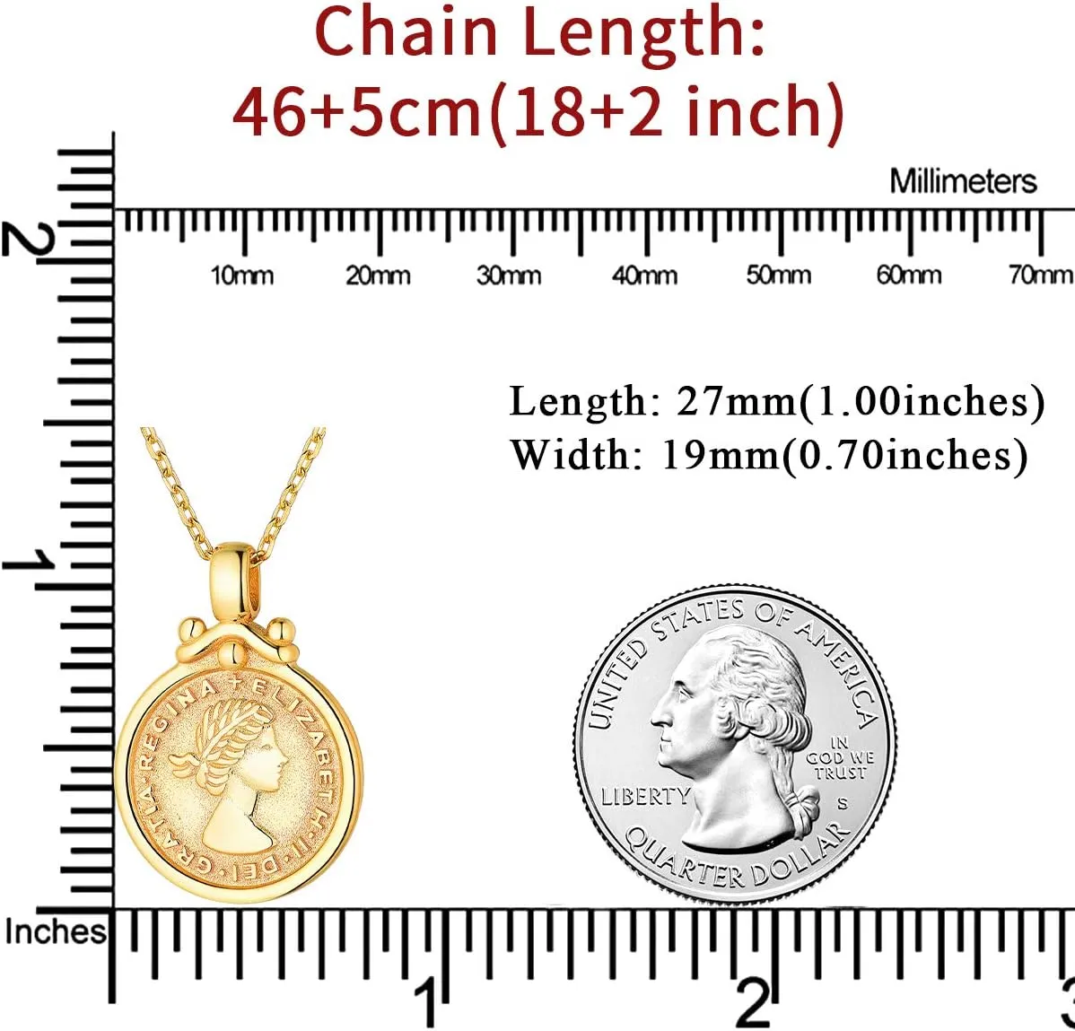 ChicSilver Coin Necklace Sterling Silver Vintage Round Circle Disc Dainty Coin Pendant Necklaces for Women (with Gift Box)