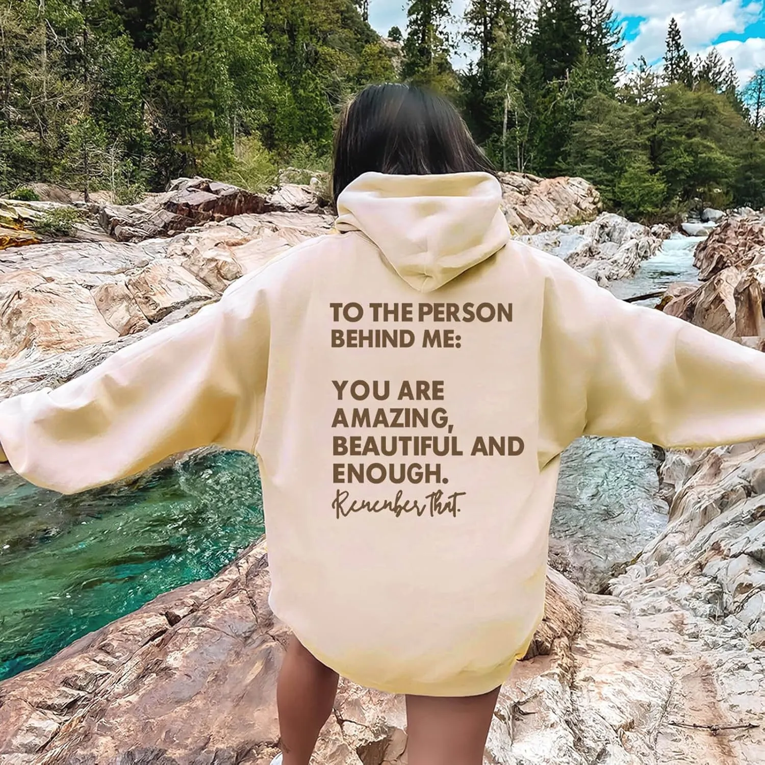 Christian Hoodies for Women Girls Jesus Loves You Letter Graphic Oversized Long Sleeve Pockets Bible Verse Hooded Sweatshirts