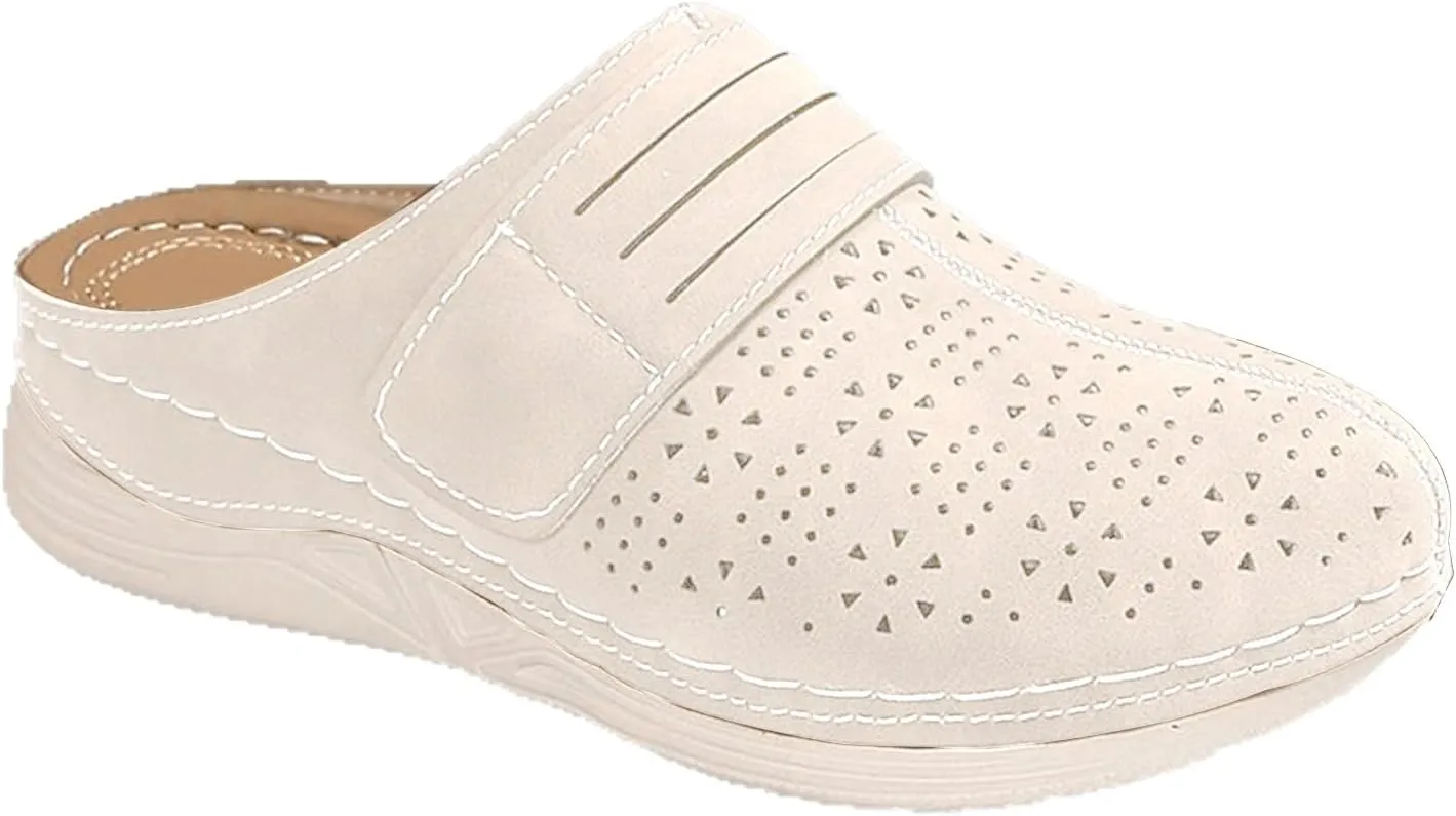 Clogs for Women Slip On Mules Closed Toe Arch Support Non Slip Sandals Summer Casual Comfortable Backless Low Wedge Beach Walking Shoes
