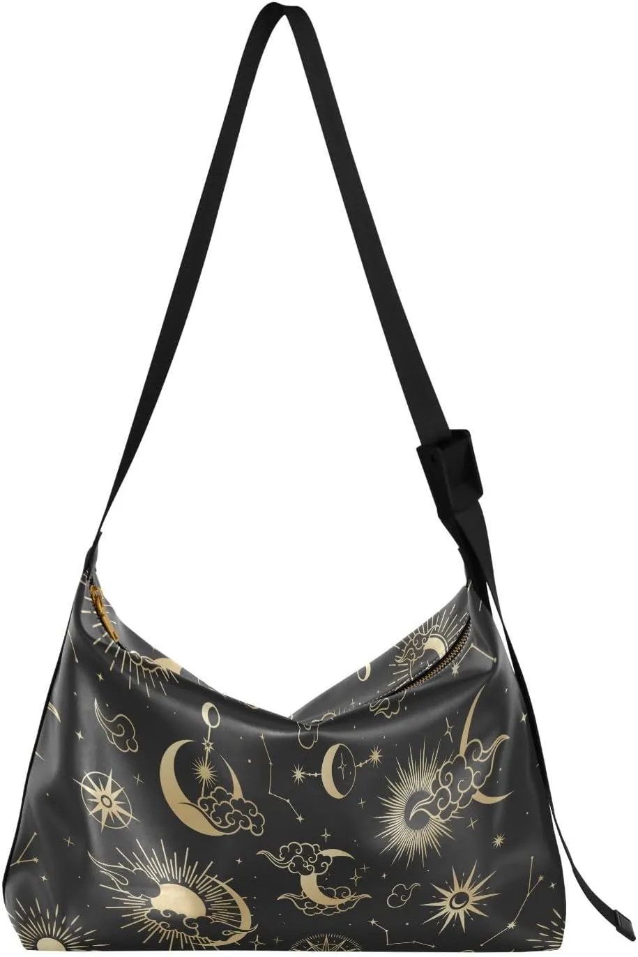 Clouds Moon Sun Magical Hobo Crossbody Bags for Women Leather Large Shoulder Bag Cross Body Stars Trendy Womens Tote Bags Handbag for Travel Shopping