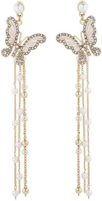 Colorful Fishtail Earrings for Women Mermaid Drop Earrings (Gold #A)