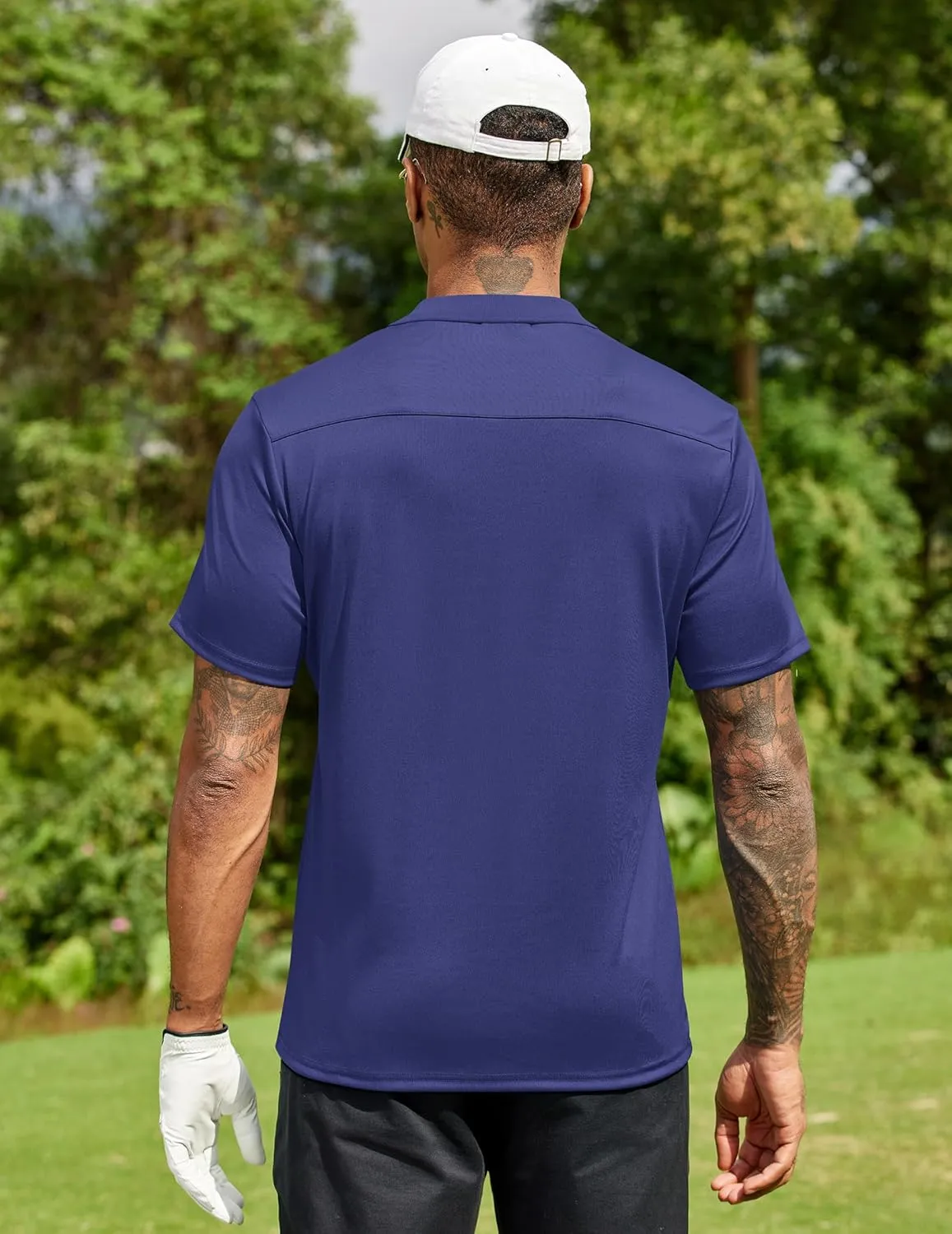 COOFANDY Men Polo Shirts Short Sleeve Quick Drying Athletic Collared Golf Shirts Moisture Wicking Tees