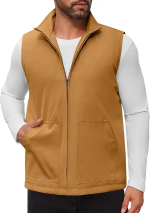 COOFANDY Men's Casual Outerwear Vest Lightweight Zip Up Sleeveless Jacket Outdoor Work Hiking Travel Golf Vest with Pockets
