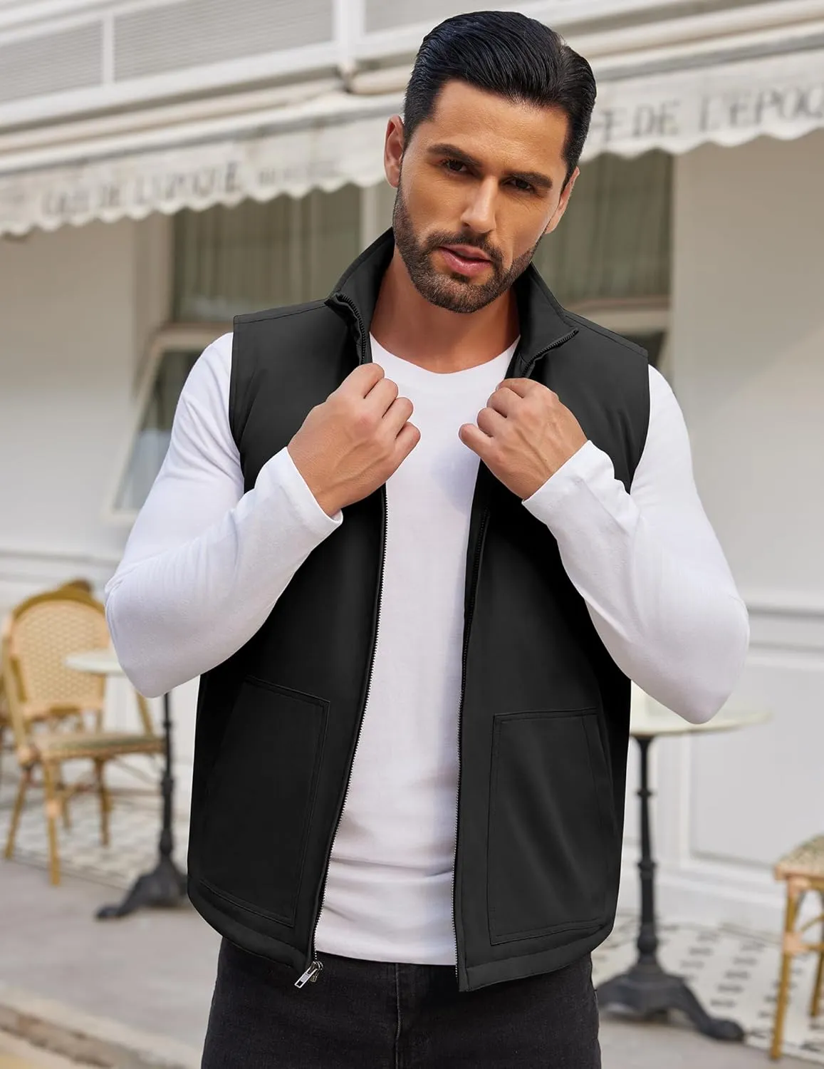 COOFANDY Men's Casual Outerwear Vest Lightweight Zip Up Sleeveless Jacket Outdoor Work Hiking Travel Golf Vest with Pockets