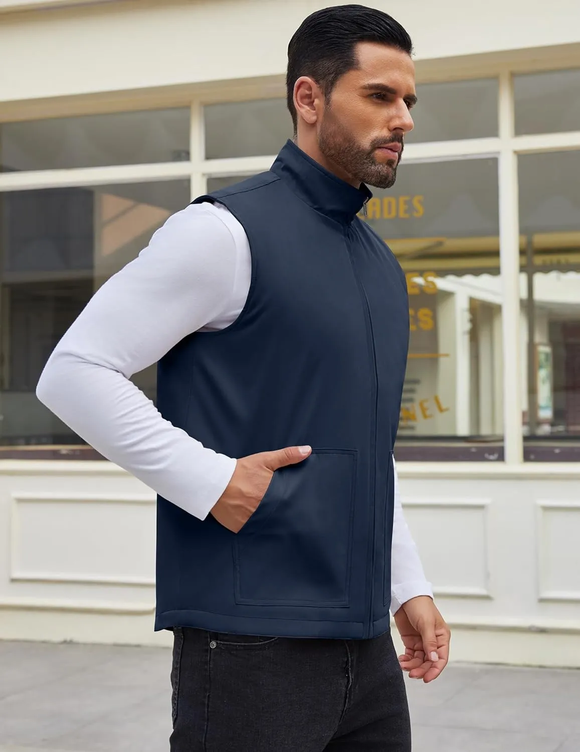 COOFANDY Men's Casual Outerwear Vest Lightweight Zip Up Sleeveless Jacket Outdoor Work Hiking Travel Golf Vest with Pockets