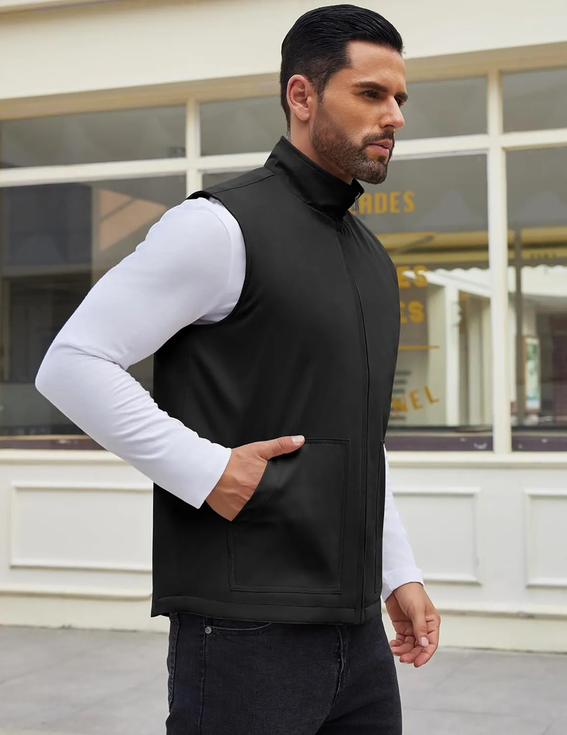 COOFANDY Men's Casual Outerwear Vest Lightweight Zip Up Sleeveless Jacket Outdoor Work Hiking Travel Golf Vest with Pockets