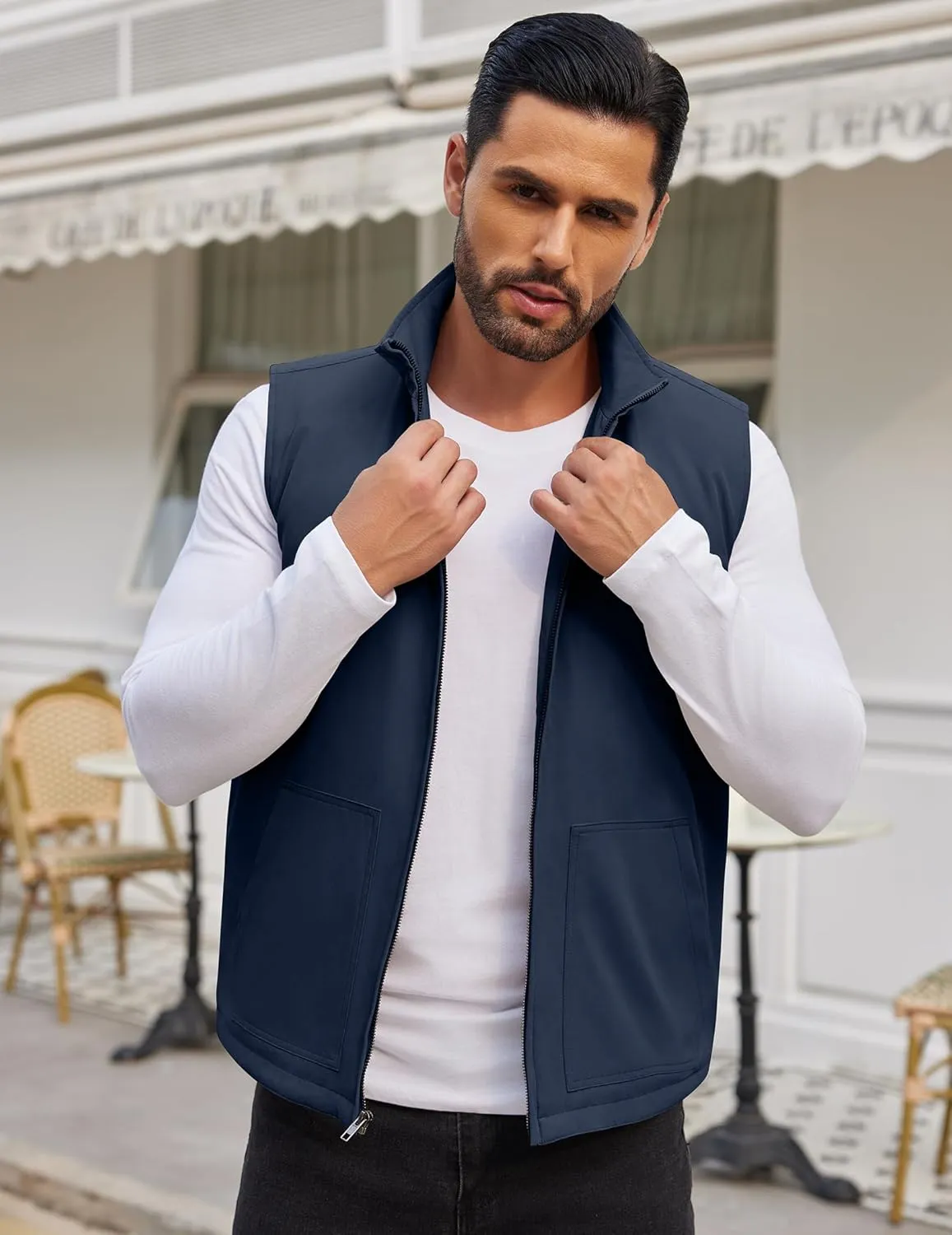 COOFANDY Men's Casual Outerwear Vest Lightweight Zip Up Sleeveless Jacket Outdoor Work Hiking Travel Golf Vest with Pockets