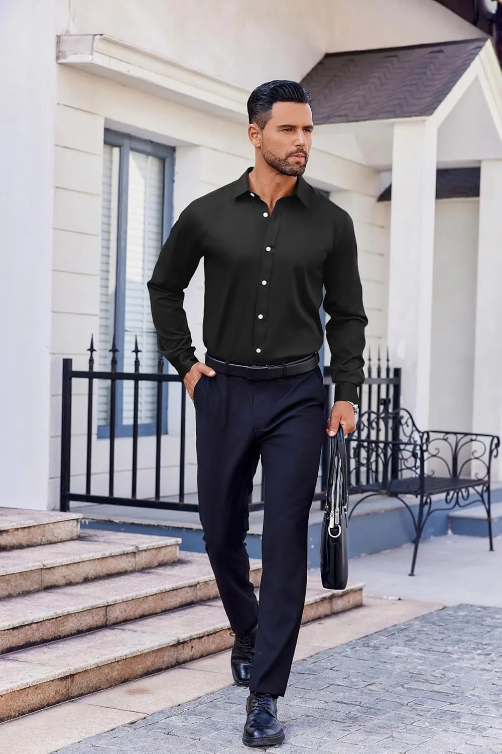 COOFANDY Mens Dress Shirt Long Sleeve Wrinkle Free Formal Shirts Business Casual Button Down Shirts