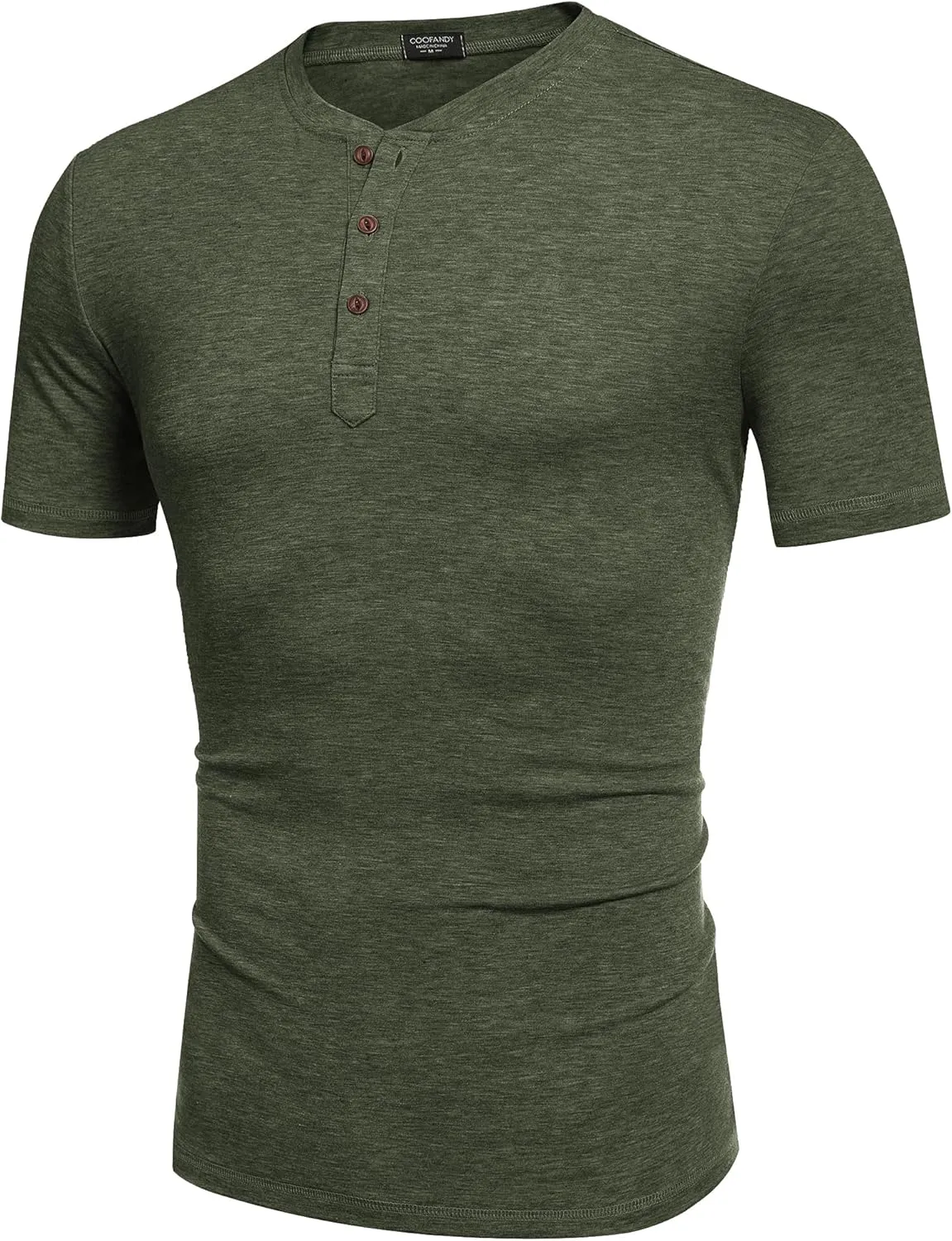 COOFANDY Men's Henley Shirts Short Sleeve Casual Basic Tee Summer Button Henley Soild T Shirts