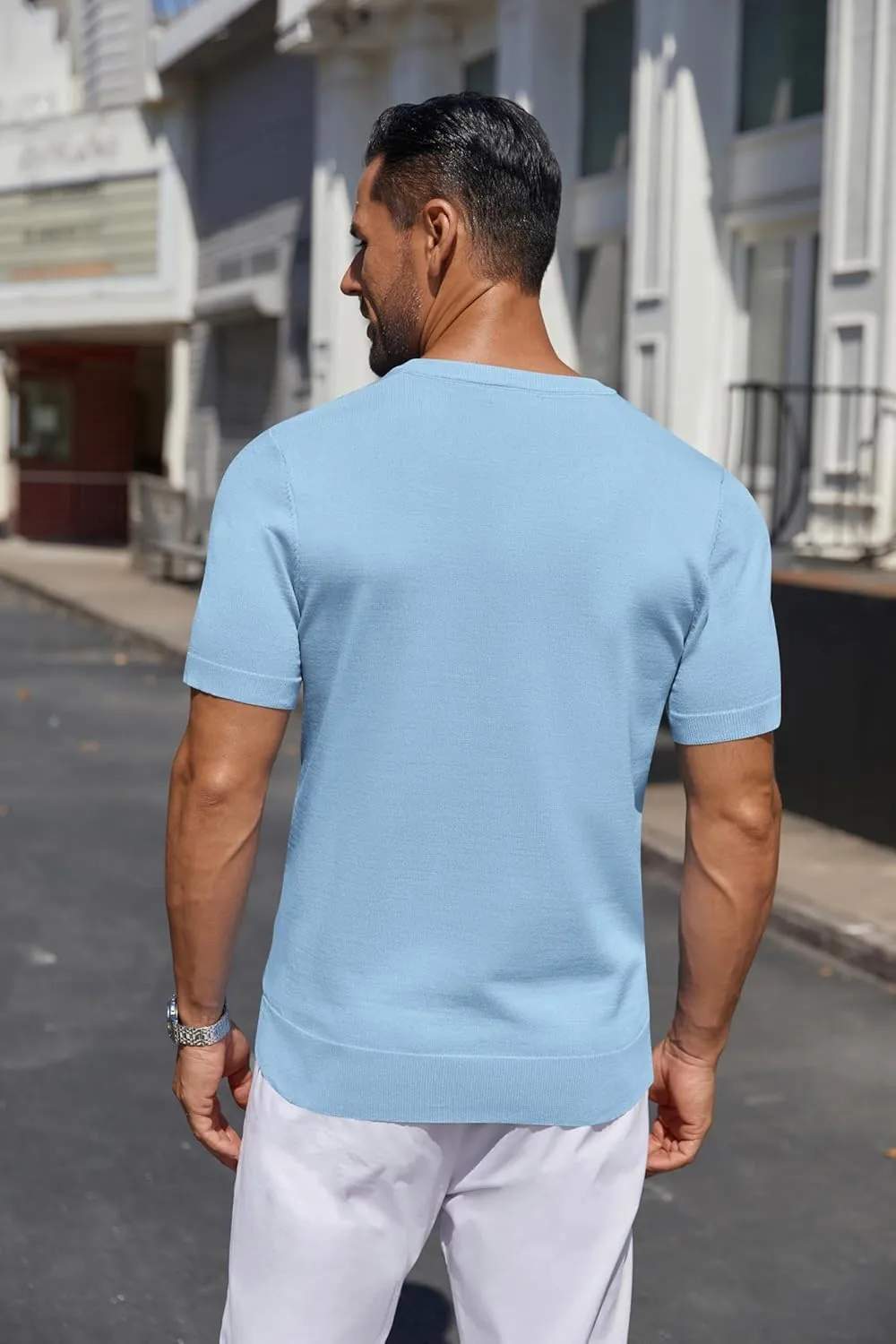 COOFANDY Men's Knit Henley Shirts Short Sleeve Casual Basic Tee Summer Button Soild T Shirts