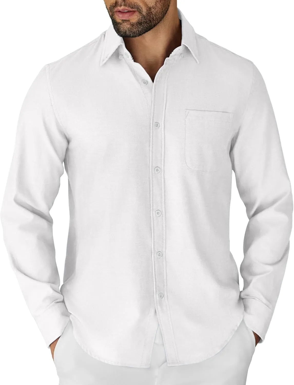 COOFANDY Mens Long Sleeve Button Down Shirt Casual Untucked Shirts for Men Oxford Dress Shirts