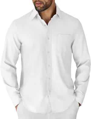 COOFANDY Mens Long Sleeve Button Down Shirt Casual Untucked Shirts for Men Oxford Dress Shirts