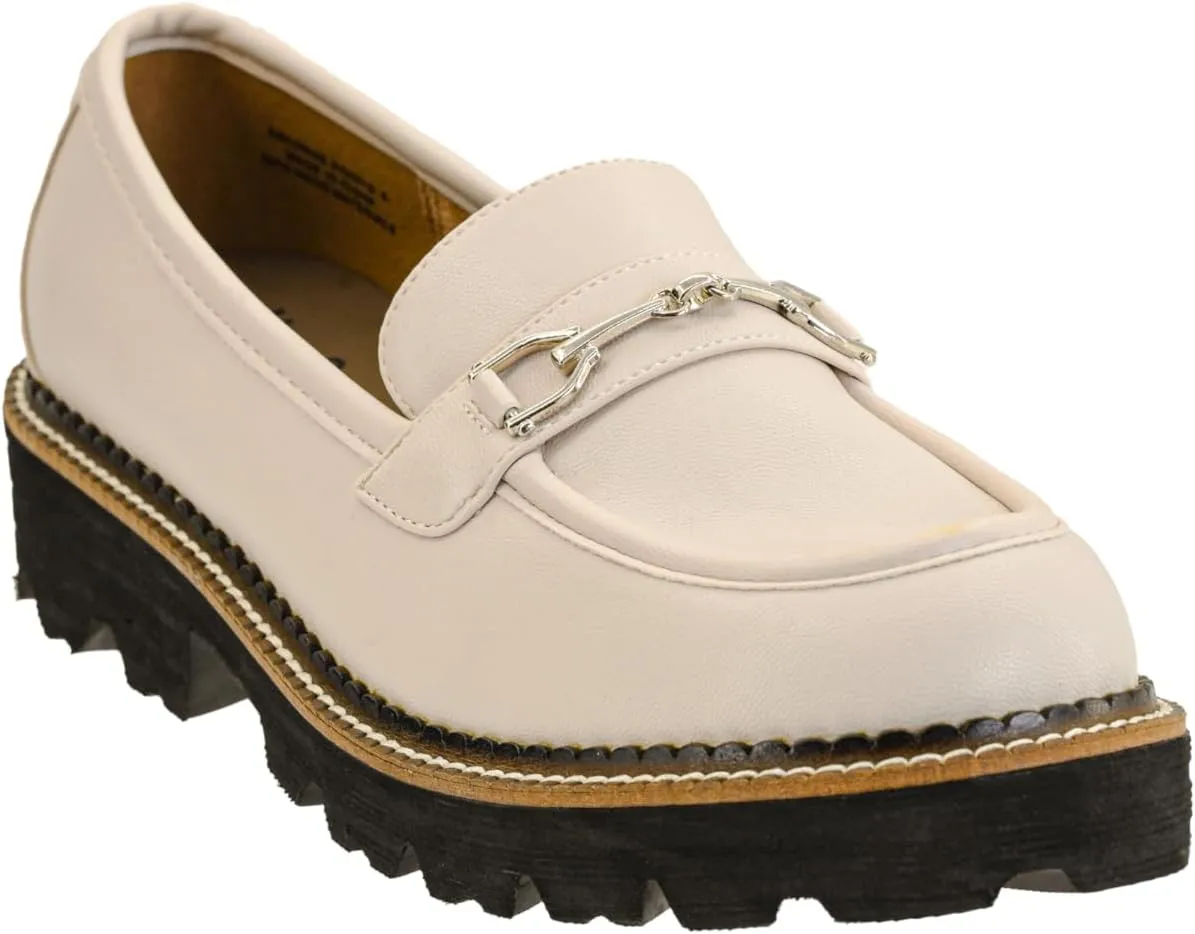 Corkys Footwear Hey Girl Womens Brownie Points Loafers - Featuring a 1.75-Inch Heel with a Lug Sole, Cushioned Insoles for All-Day Wear, A Chic Chain on The Upper