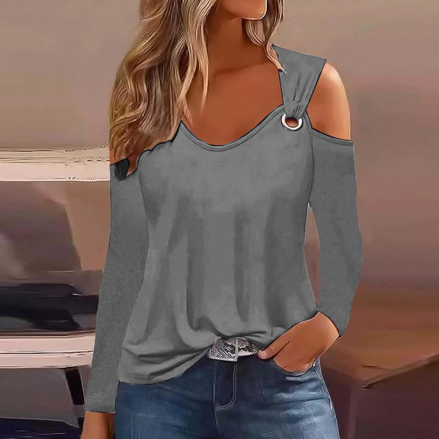 Custom Shirt, Your Own Design Text/Photo/Image/Logo T Shirts Women Personalized Printed Long Sleeve, Large