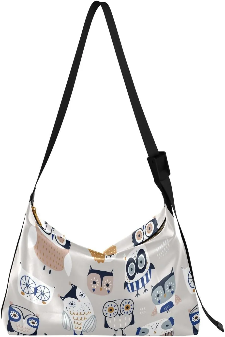Cute Colourful Owls Hobo Crossbody Bags for Women Leather Large Shoulder Bag Cross Body Cartoon Trendy Womens Tote Bags Handbag for Travel Shopping