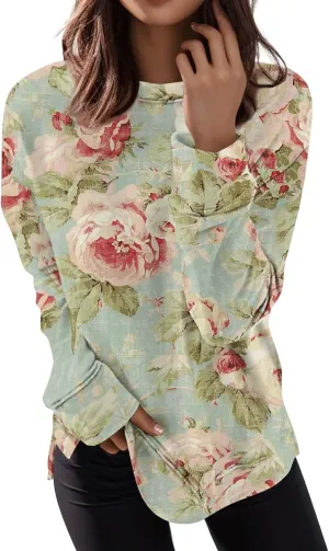 Cute Sweatshirts For Women Fall Pullover Sweater Tops Comfy Sweatshirts Printed Travel Outfits