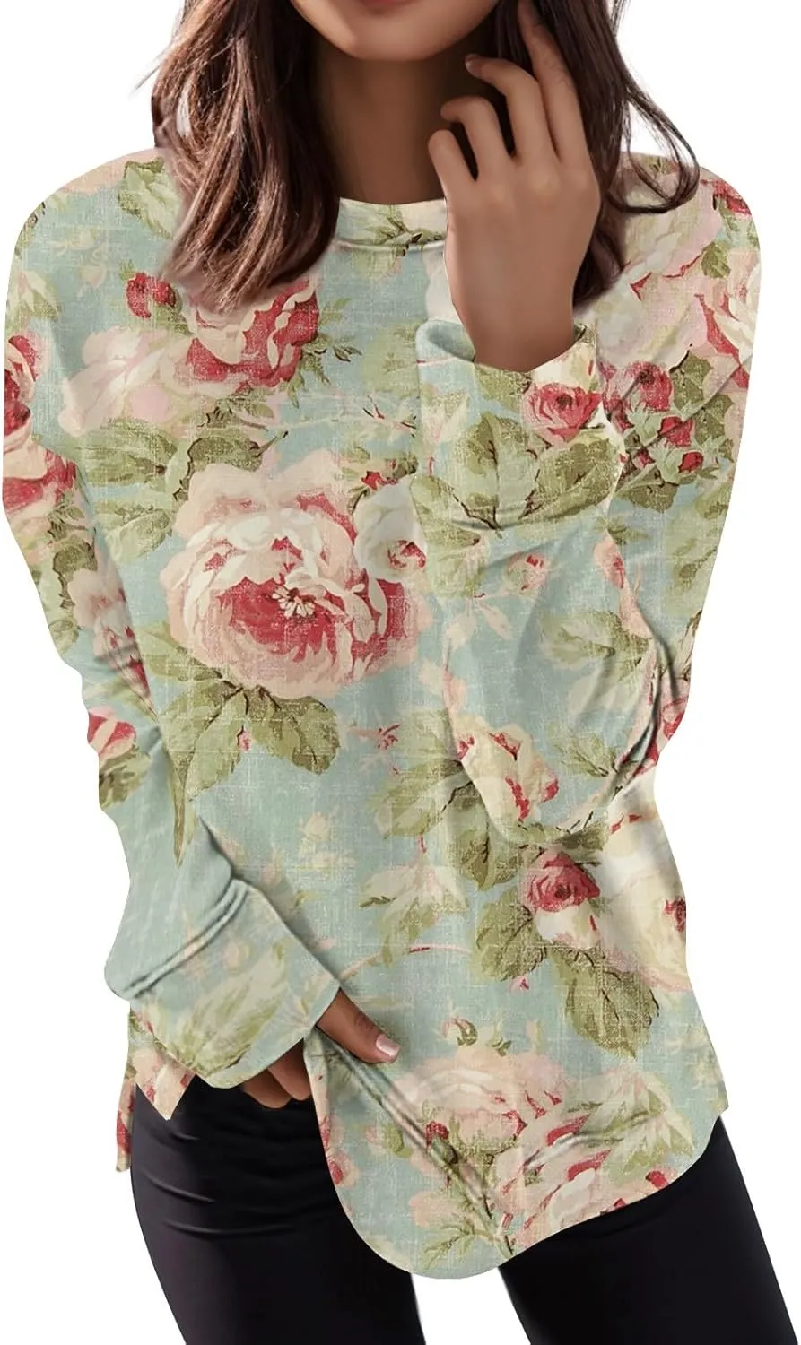 Cute Sweatshirts For Women Fall Pullover Sweater Tops Comfy Sweatshirts Printed Travel Outfits