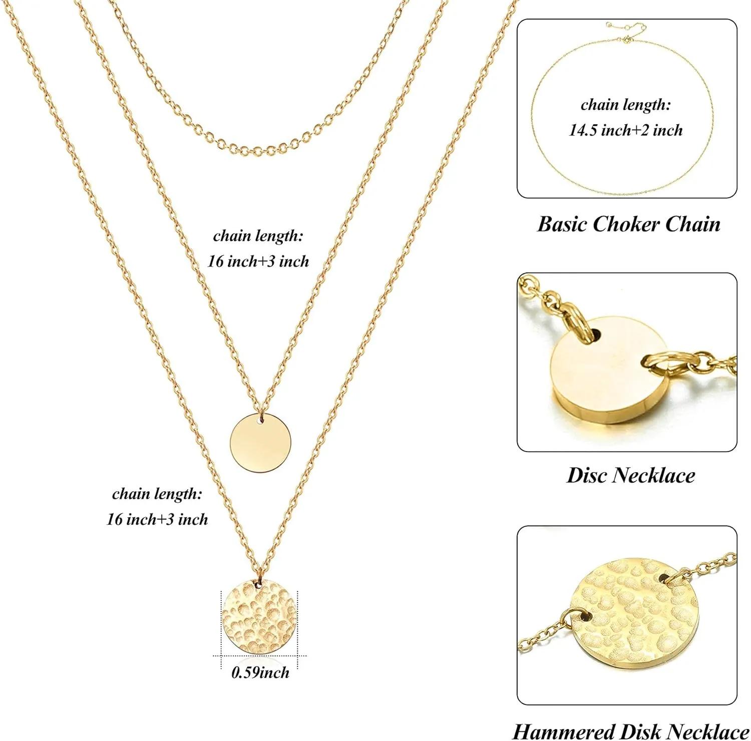 Dainty Gold Layered Bar Neckalce Moon Pendant Lariat Y Necklace 14K Gold Simple Necklace for Women