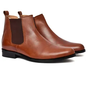 Dark Tan Leather Boots